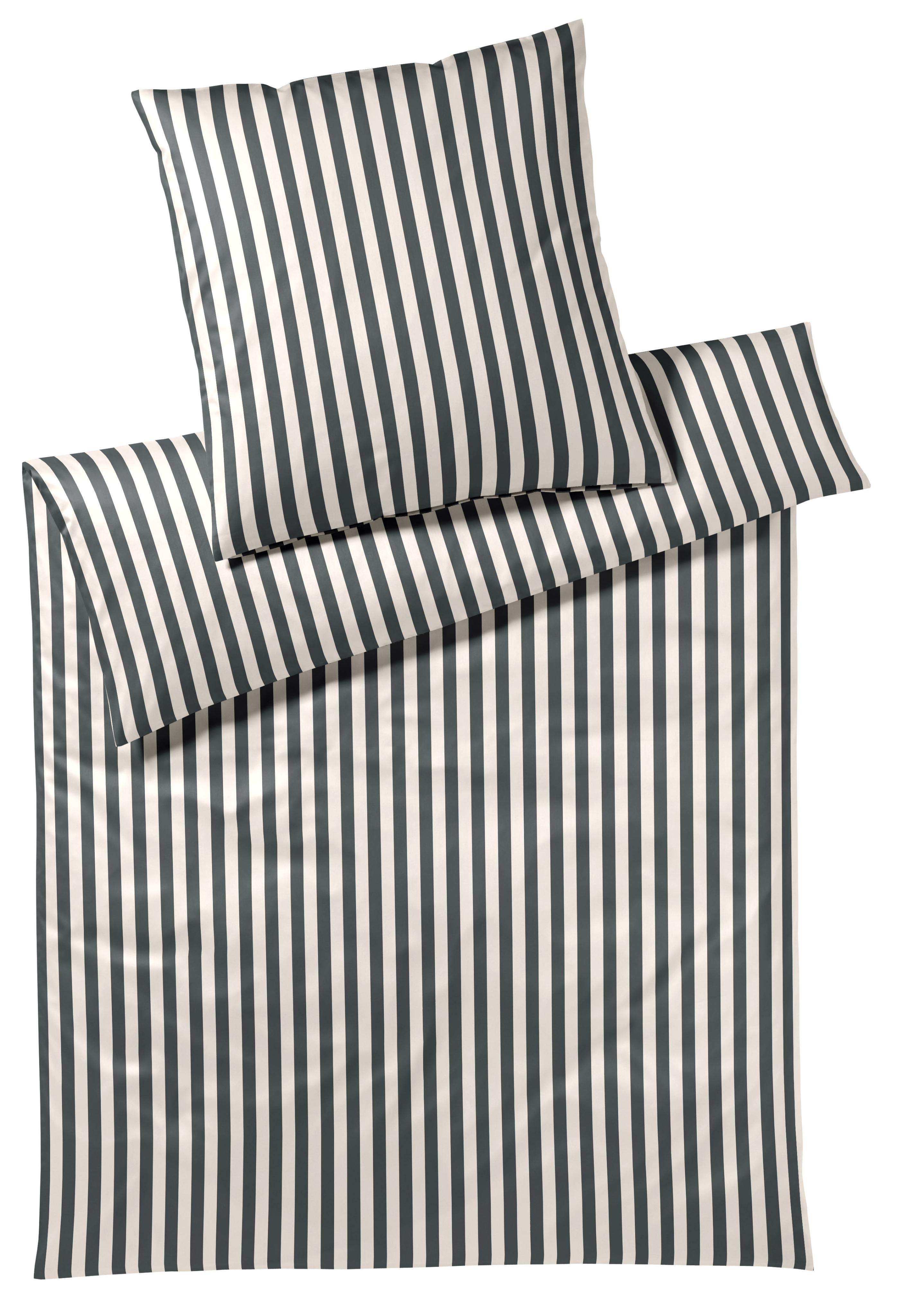 BettwäSche Elegante "Studio Line", Grau (Anthrazit), B/L: 155Cm X 220Cm, 1 Stk., 1 Stk., Mako-Satin, B/L: 80Cm X 80Cm, 2 Stk., Mako-Satin, Obermaterial: 100% Baumwolle, BettwäSche, BettwäSche, Angenehmes HautgefüHl