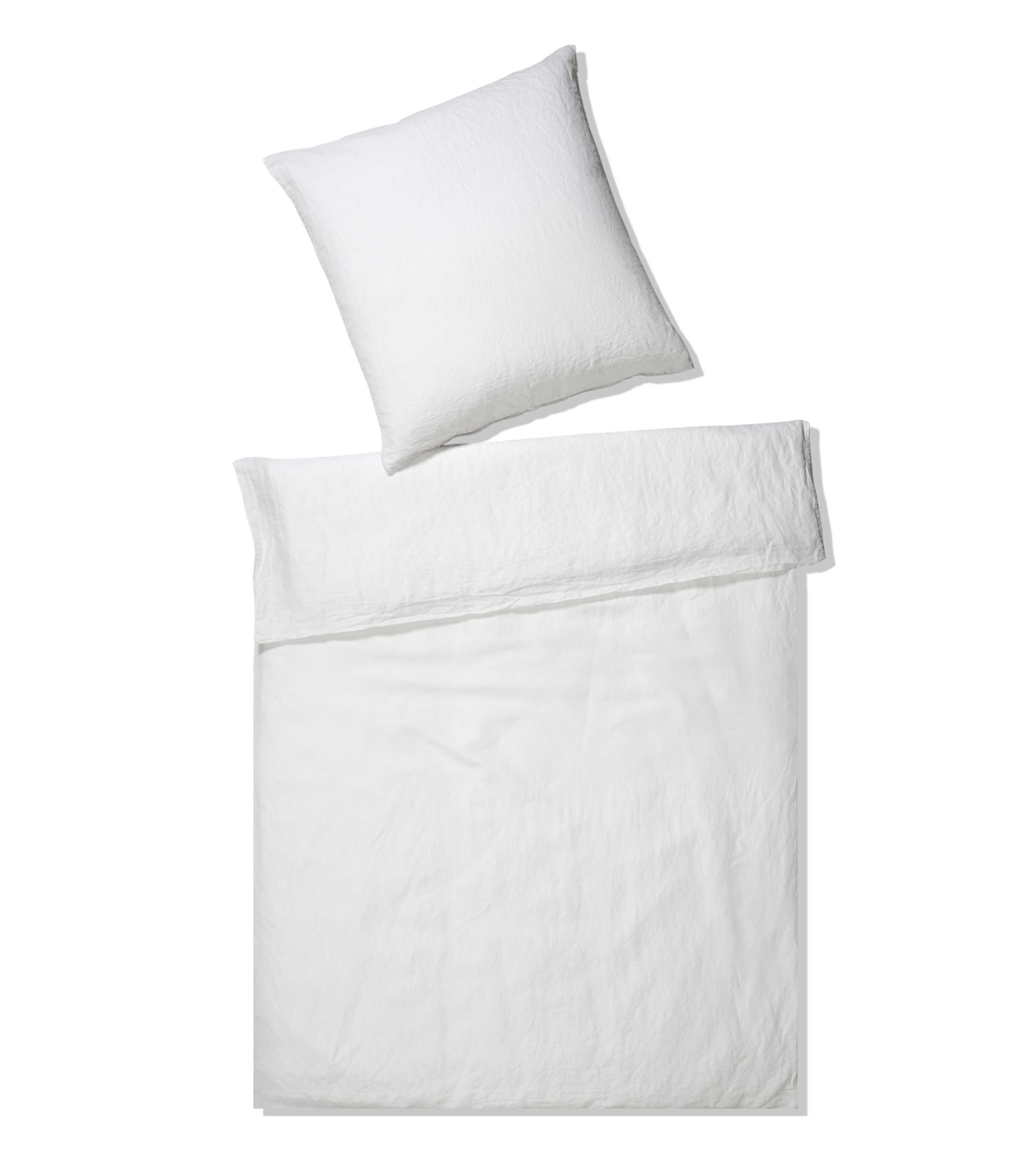BettwäSche Elegante "Breezee", Weiß, B/L: 155Cm X 220Cm, 1 Stk., 1 Stk., Halbleinen, B/L: 80Cm X 80Cm, 2 Stk., Halbleinen, Obermaterial: 50% Baumwolle, 50% Leinen, BettwäSche, BettwäSche, Angenehmes HautgefüHl