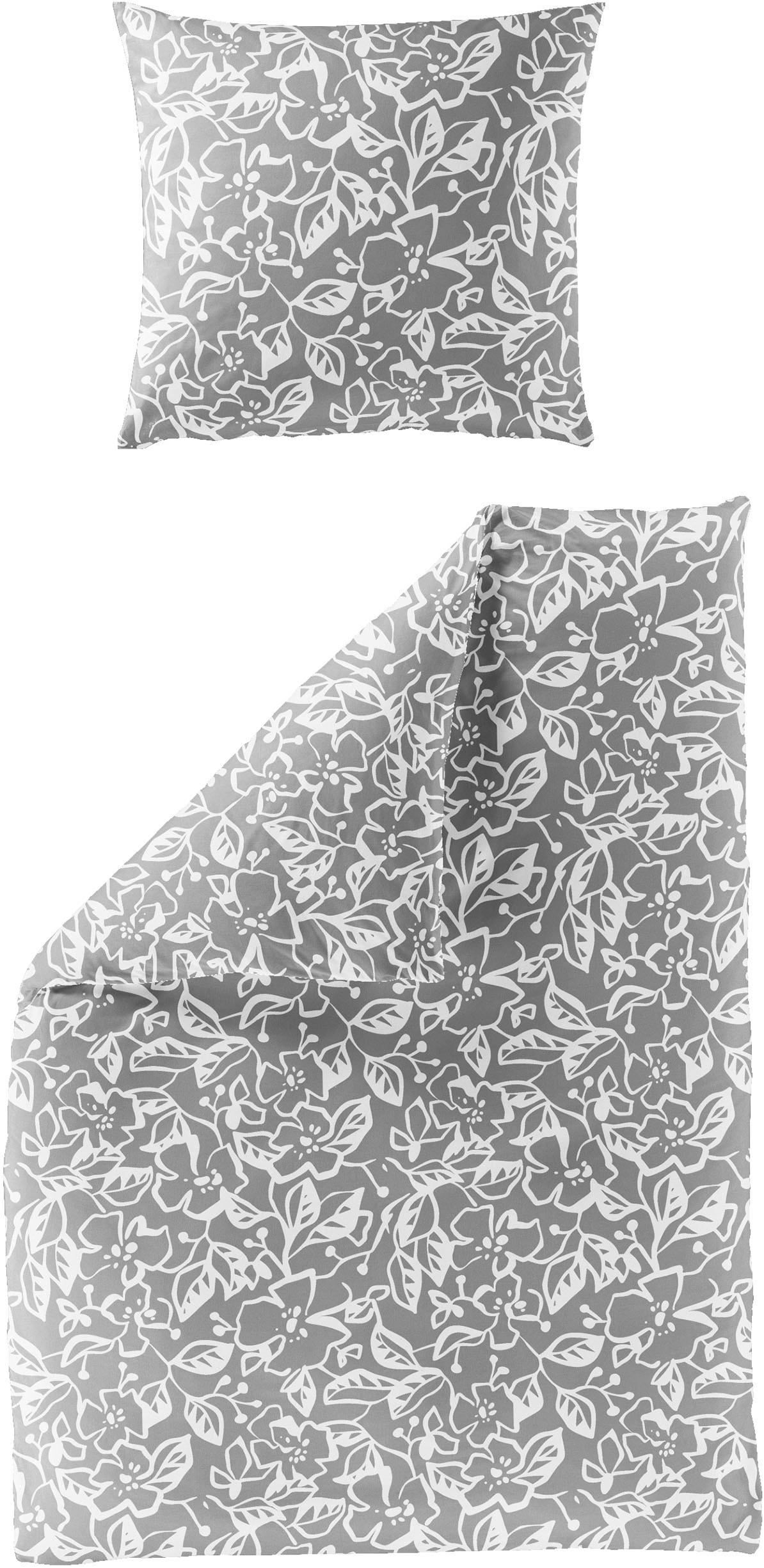 BettwäSche Bierbaum "4174", Grau, B/L: 135Cm X 200Cm, 1 Stk., 1 Stk., Mako-Satin, B/L: 80Cm X 80Cm, 2 Stk., Mako-Satin, Obermaterial: 100% Baumwolle, BettwäSche, BettwäSche, Mako-Satin, 100 % Baumwolle, Pflegeleicht