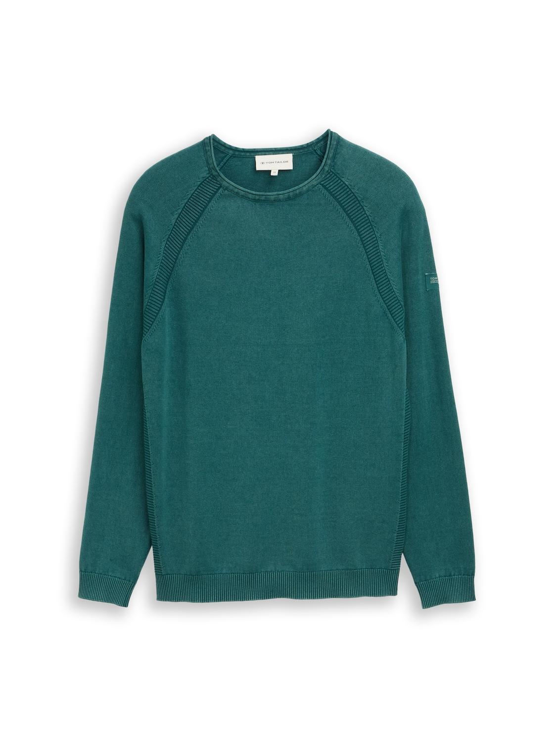 Tom Tailor Herren Strickpullover Aus Baumwolle, GrüN, Uni, Gr. Xxl