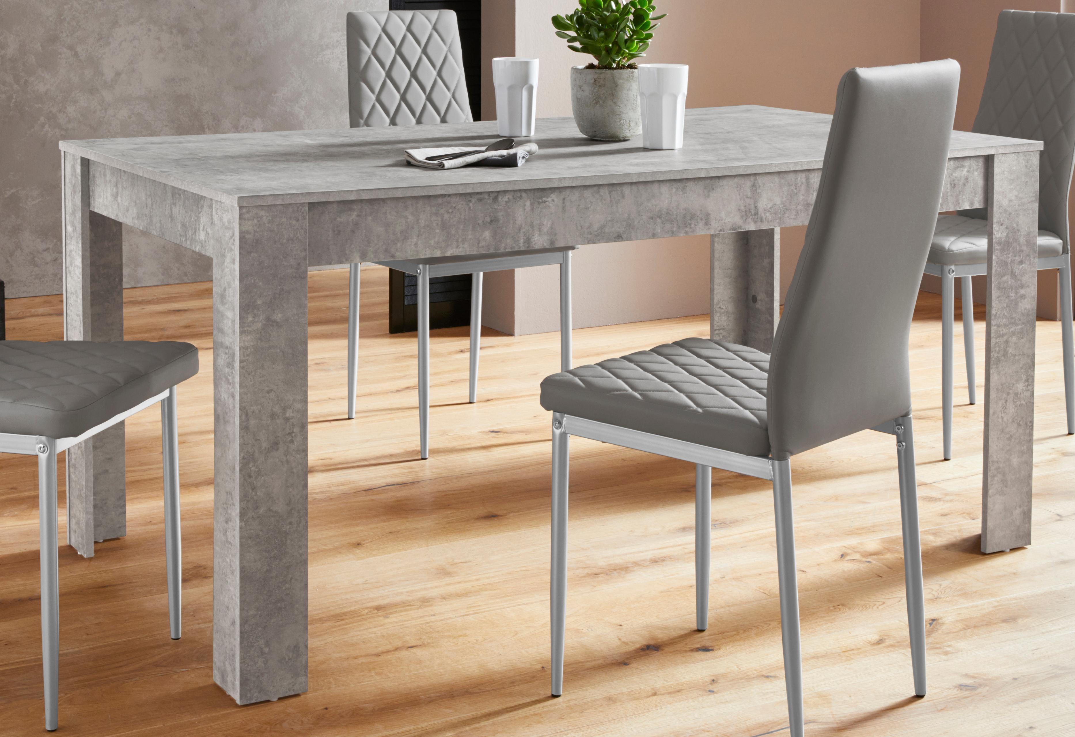 Esstisch OTTO HOME "Meigh", grau (beton, optik), B:160cm H:75cm T:90cm, Tische, Esstisch, aus Holzwerkstoff, Breite 160 cm