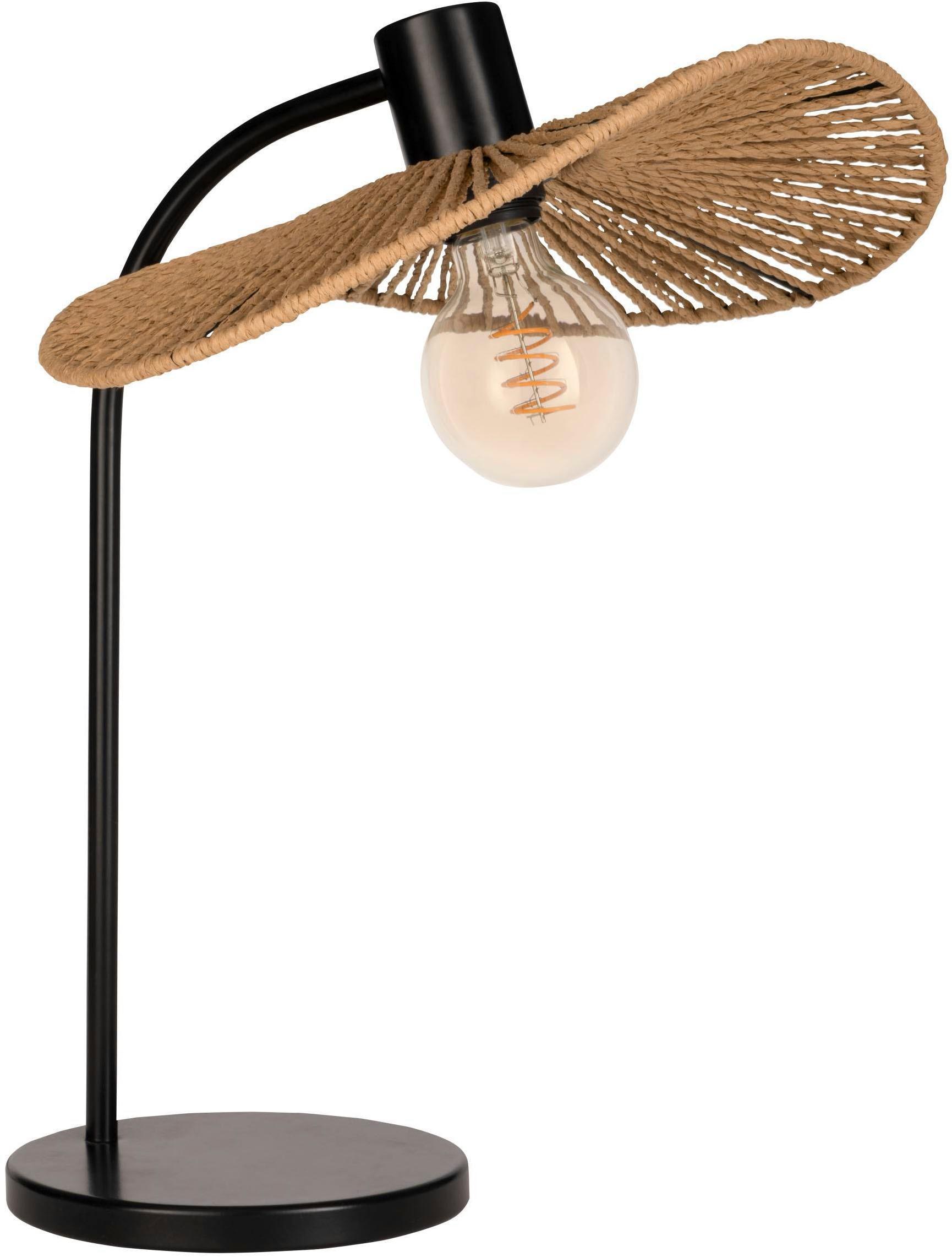 EGLO Tischleuchte "Siruela Tischlampe, Nachttischlampe, Metall und Papier, E27, Lampe", schwarz, 1, H: 46,5cm, 1 Stk., Leuchten, Tischleuchte - L32 x B36,5 x H46,5 cm - schwarz - 1X42W exkl., Tischleuchte