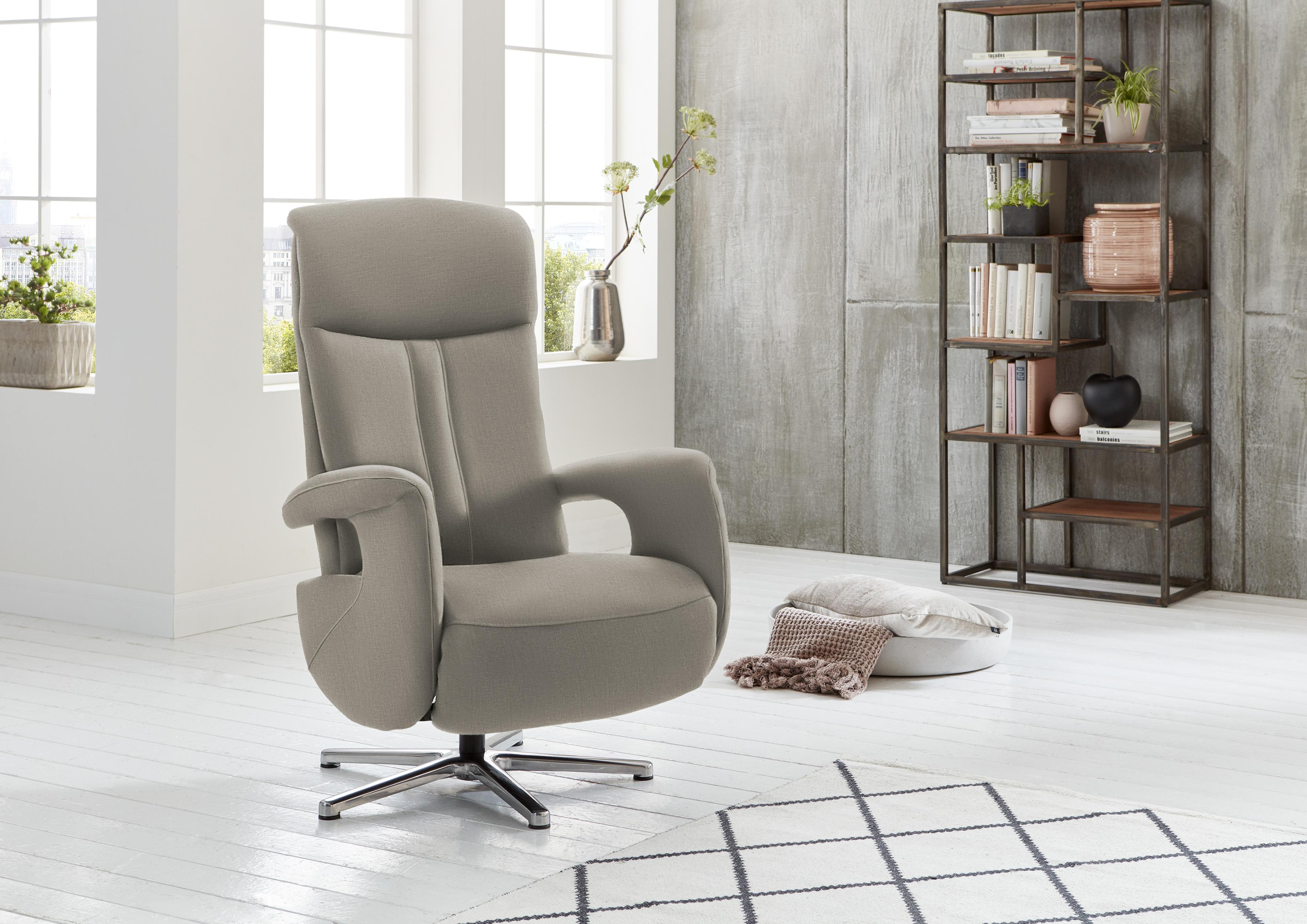 Relaxsessel DIE PLANBAR "MP-RS18073", longlife easy desert, B:71cm H:110cm T:83cm, 100% Polyester, Sessel, Relaxsessel, 360 drehbar, inkl. man. Kopfpolsterverstellung u. Relax-Funktion