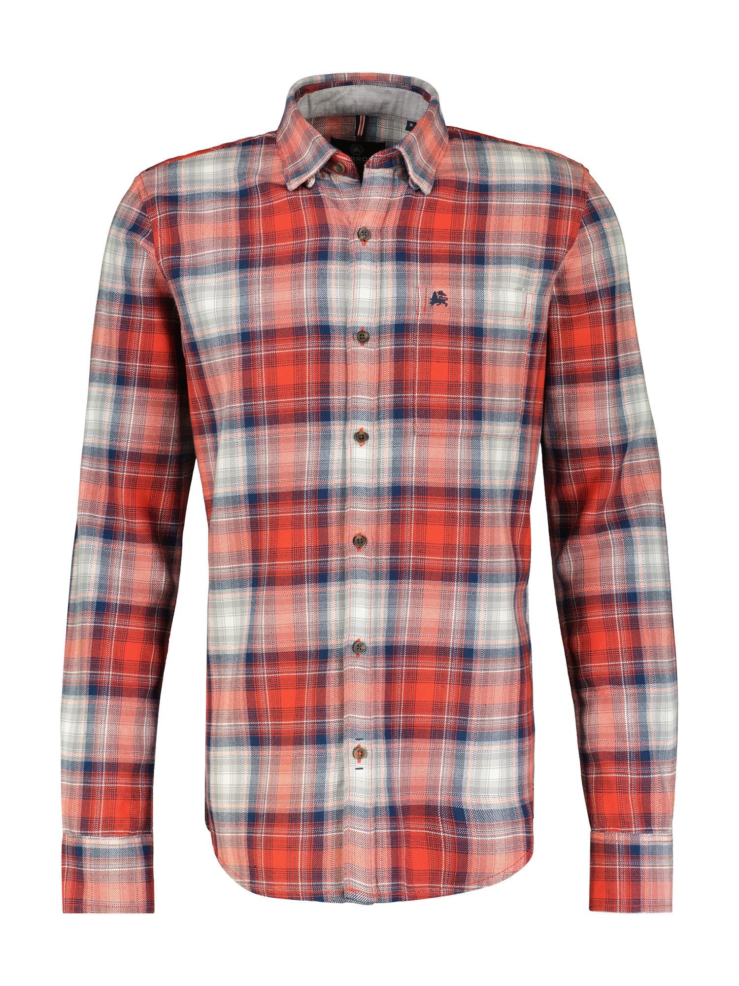 Langarmhemd LERROS "Poplinhemd in Twillqualität", Herren, Gr. 3XL, rot (furious rot), 100% Baumwolle, Hemden Langarmhemd