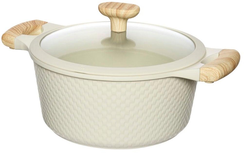 Bratentopf RESTO KITCHENWARE "Ran, Kochtopf antihaftbeschichtet und spülmaschinenfest", beige, B:24cm H:11,5cm L:35cm Ø:24cm, Töpfe, Bratentopf, Geeignet für alle Herdarten, auch Induktion, im Geschenkkarton