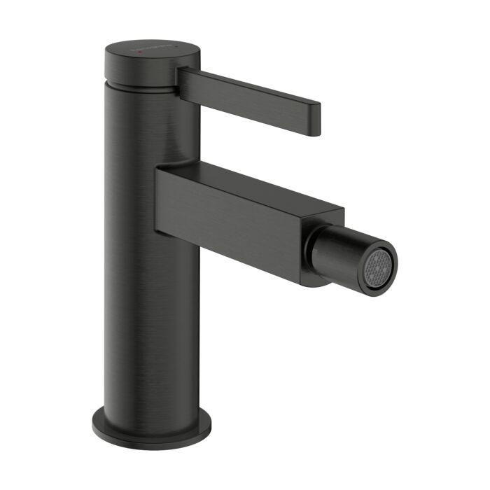 Hansgrohe Finoris Bidetarmatur 76200340 Mit Push-Open-Ablaufgarnitur, Brushed Black Chrome