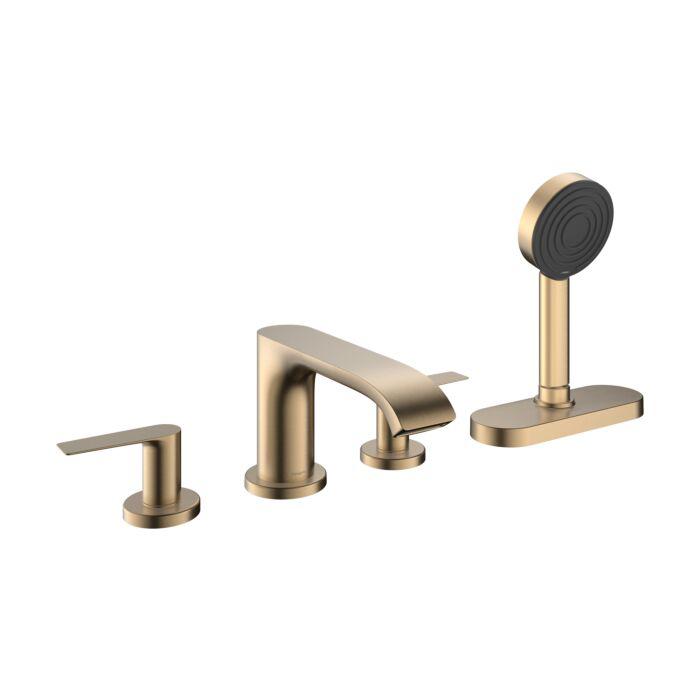 Hansgrohe Vivenis Fertigmontageset 75444140 4-Loch-Wannenrandarmatur, Mit Sbox, Brushed Bronze