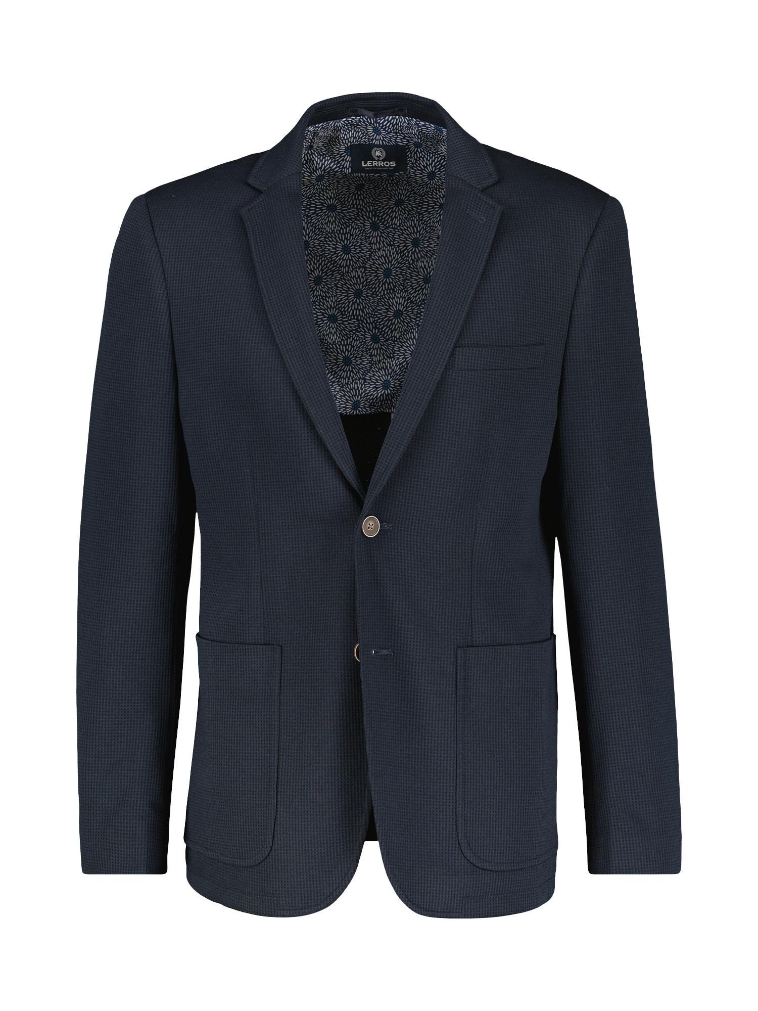 Jerseysakko Lerros "Blazer Aus Jersey Mit Innenfutter-Print", Herren, Gr. 28, Blau (Classic Navy), 82% Polyester, 13% Viskose, 5% Elasthan, Sakkos
