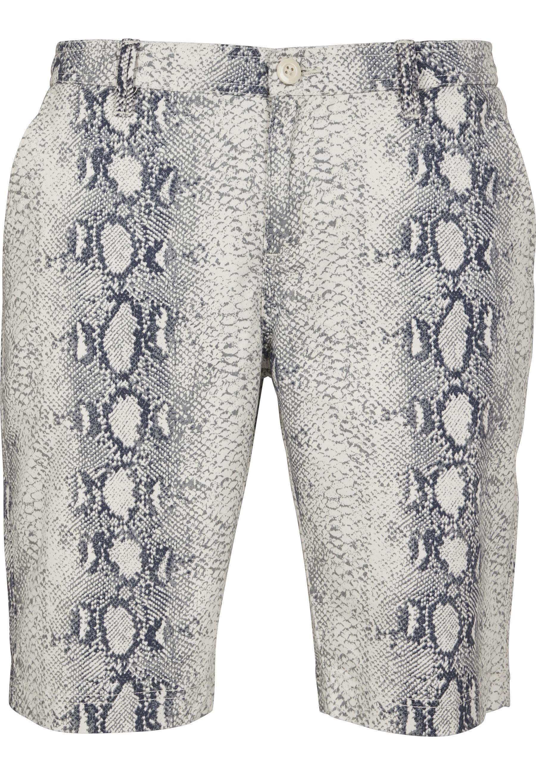 Stoffhose Urban Classics "Urban Classics Herren Aop Stretch Shorts", Herren, Gr. 32, NormalgrößEn, Sanftes Weiß Snake, 98% Baumwolle, 2% Elasthan, Normal, Hosen Stoffhose