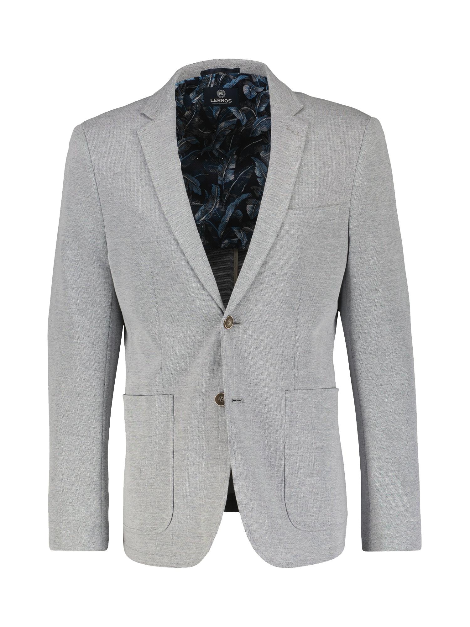 Jerseysakko Lerros "Jerseyblazer Mit Stecktasche", Herren, Gr. 29, Grau (Basalt Grau), 60% Baumwolle, 40% Polyester, Sakkos