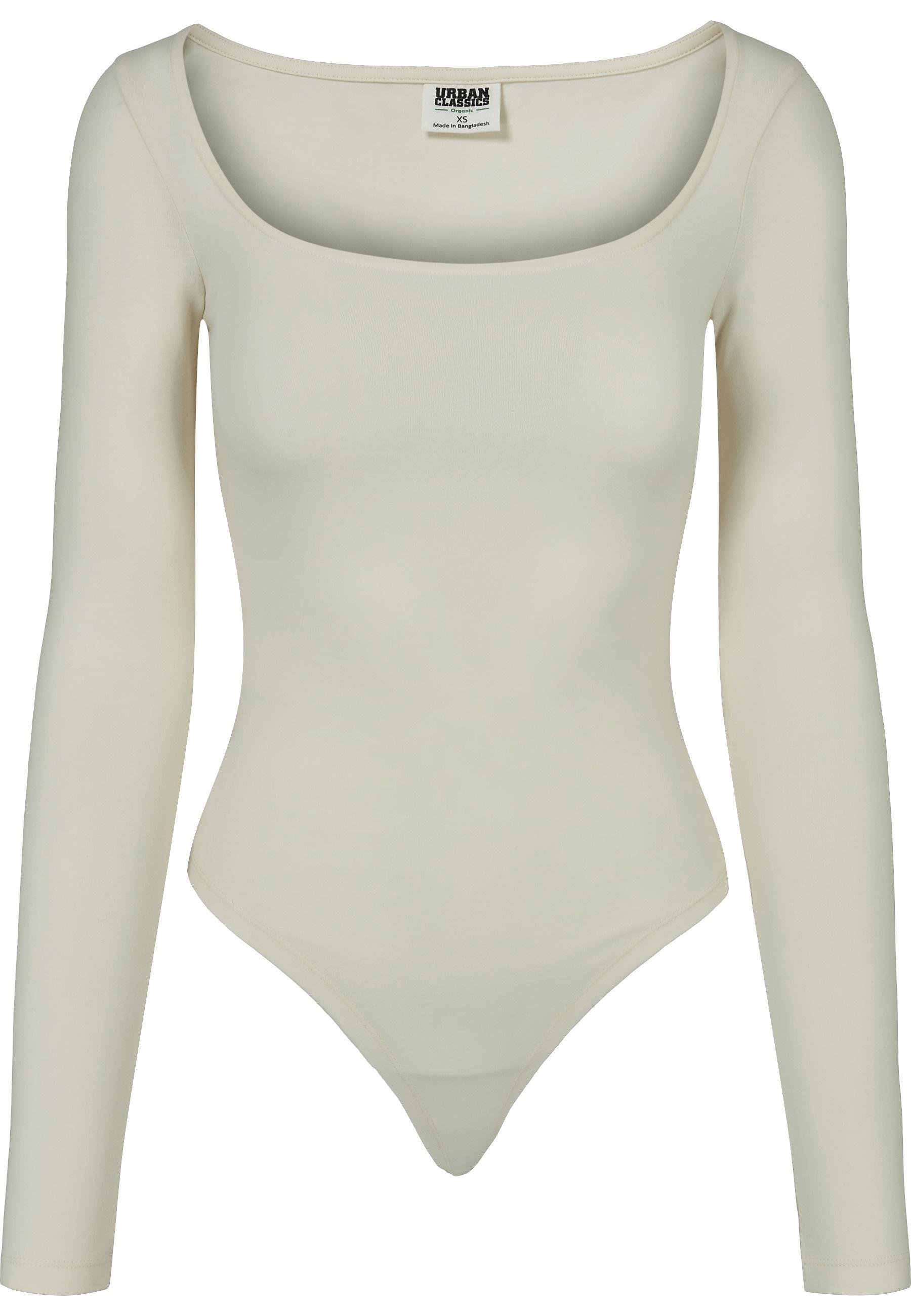 Langarmshirt Urban Classics "Urban Classics Damen Ladies Organic Longsleeve Body", MäDchen, Gr. Xl, Sandweiß, 95% Baumwolle, 5% Elasthan, Unifarben, Slim Fit, Eckiger Ausschnitt, Shirts Langarmshirt