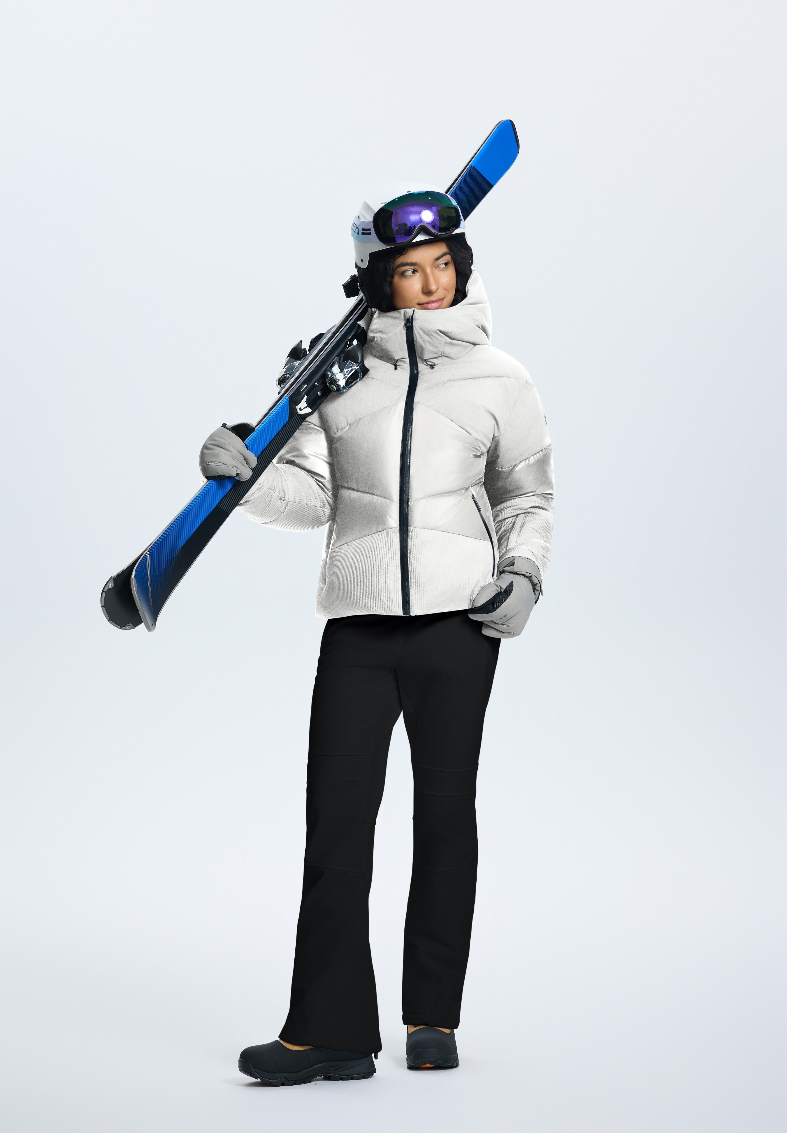 Skijacke ICEPEAK "ICEPEAK EBELEBEN", Damen, Gr. 42, optic weiß, Obermaterial: 100% Polyester. Futter: 100% Polyester. Wattierung: 100% Polyester, Jacken Skijacke, für Alpinski und Snowboard, wasserdicht, atmungsaktiv