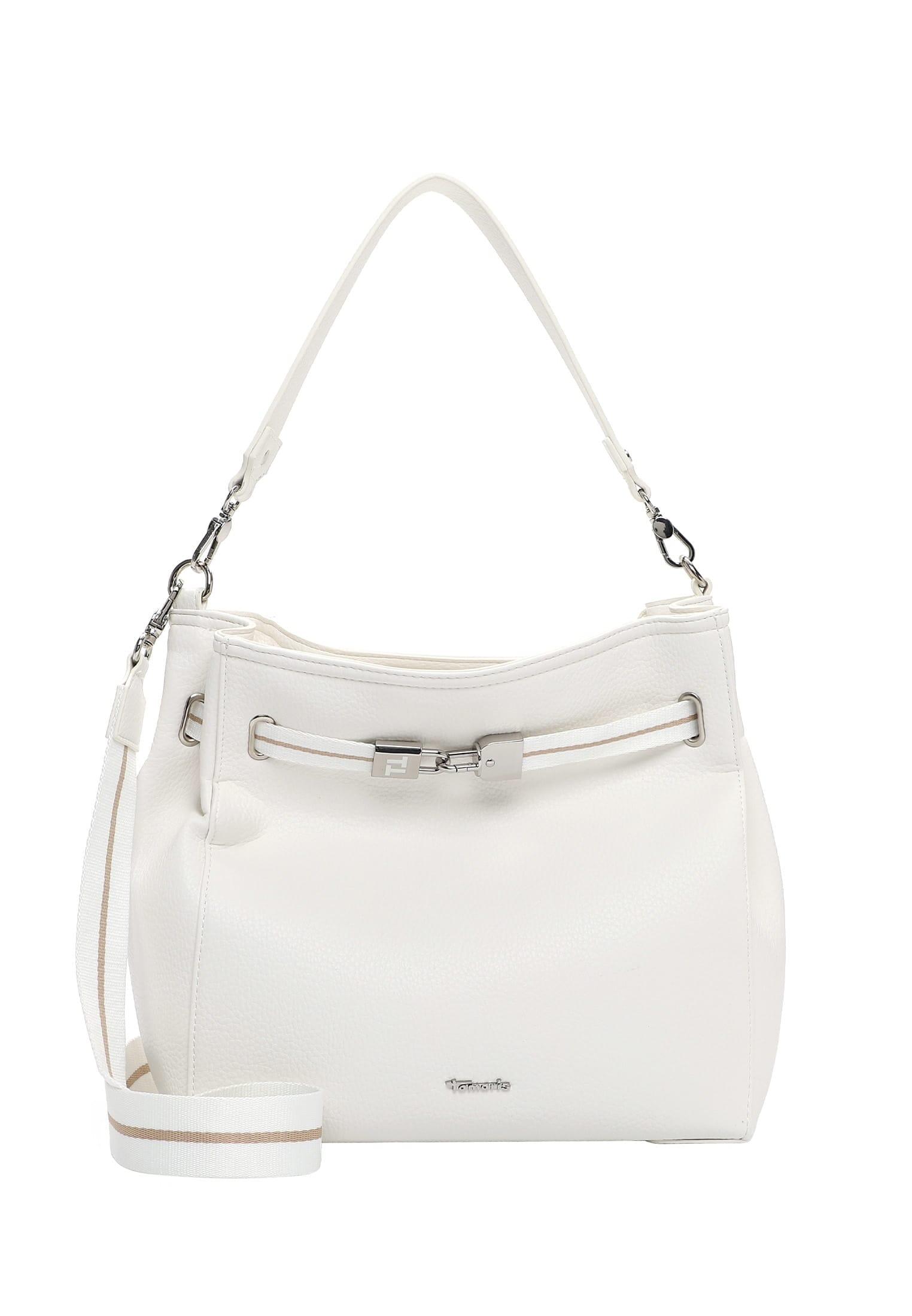 Beuteltasche Tamaris "Beutel TAS Kirima", Damen, Gr. B/H/T: 29Cm X 29Cm X 14Cm 0, Weiß (Weiß 300), Polyester, Taschen Beuteltasche