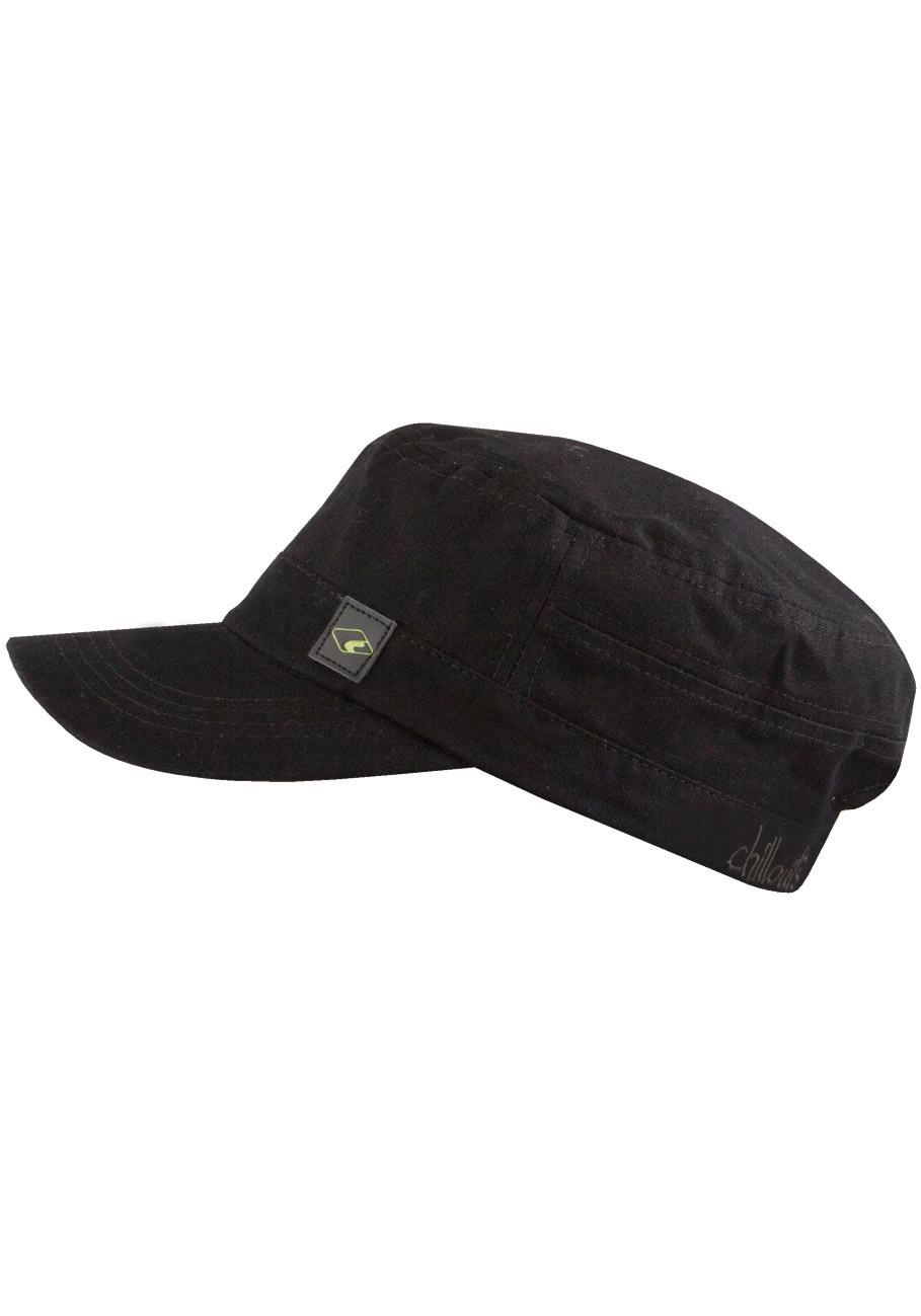 Army Cap Chillouts "El Paso Hat", Herren, Schwarz, Baumwolle, Unifarben, Caps, Verstellbar, Funktionaler Look