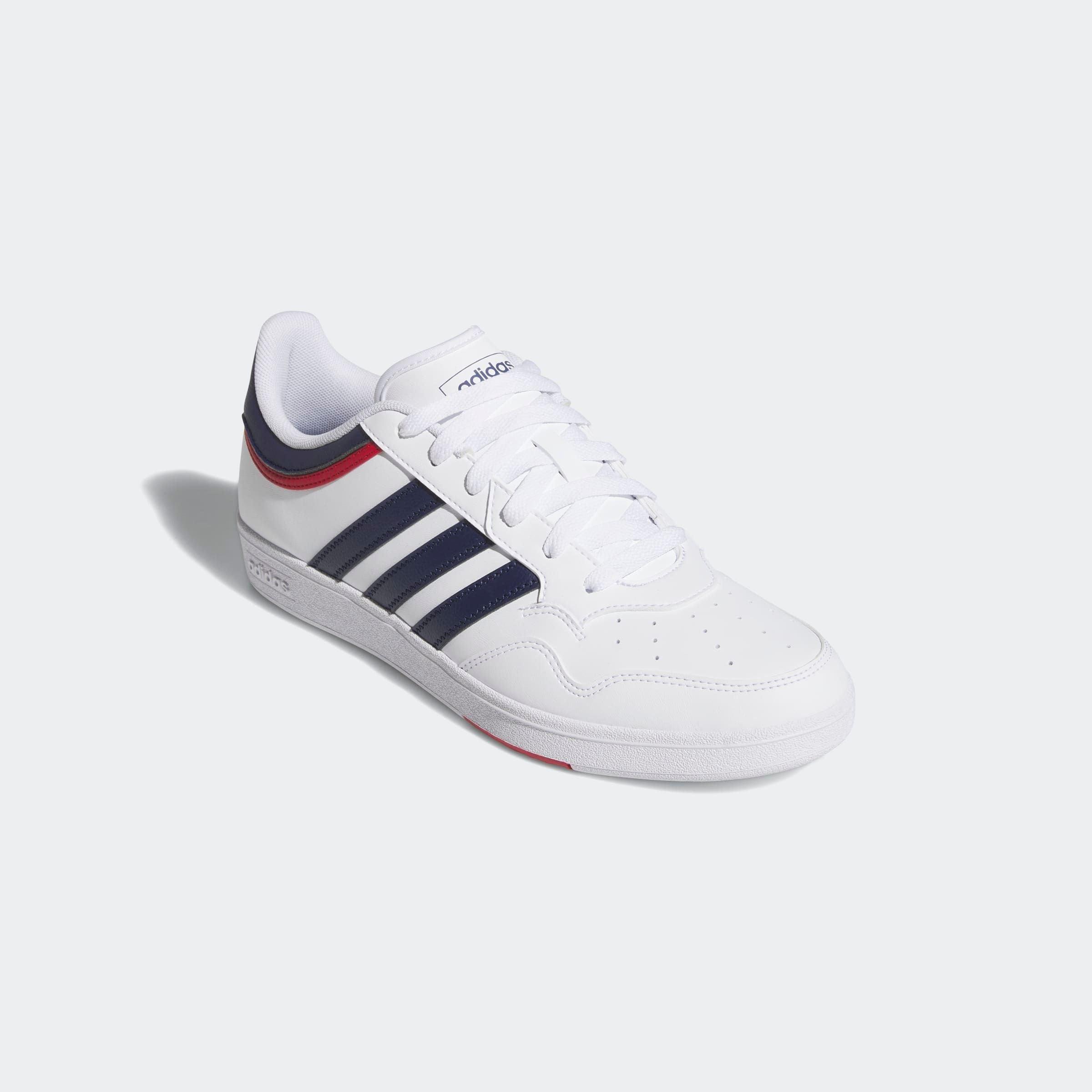 Sneaker adidas Sportswear "Hoops 4.0", Damen, Gr. 42, Weiß (Cloud Weiß, Dunkelblau, Team Power Rot 2), Synthetik, Schuhe Sneaker