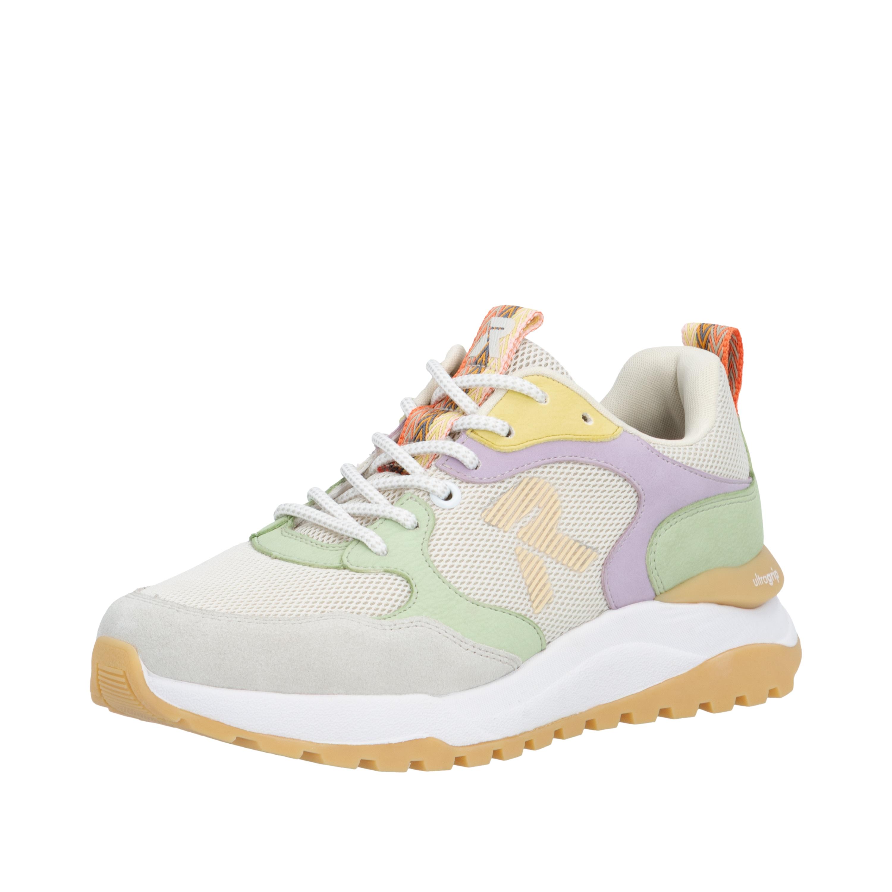 Keilsneaker Rieker Sport, Damen, Gr. 40, Creme, Pastell, Synthetik, Textil, Mehrfarbig, Schuhe, SchnüRschuh, Freizeitsneaker, Halbschuh Mit Gepolstertem Schaftrand
