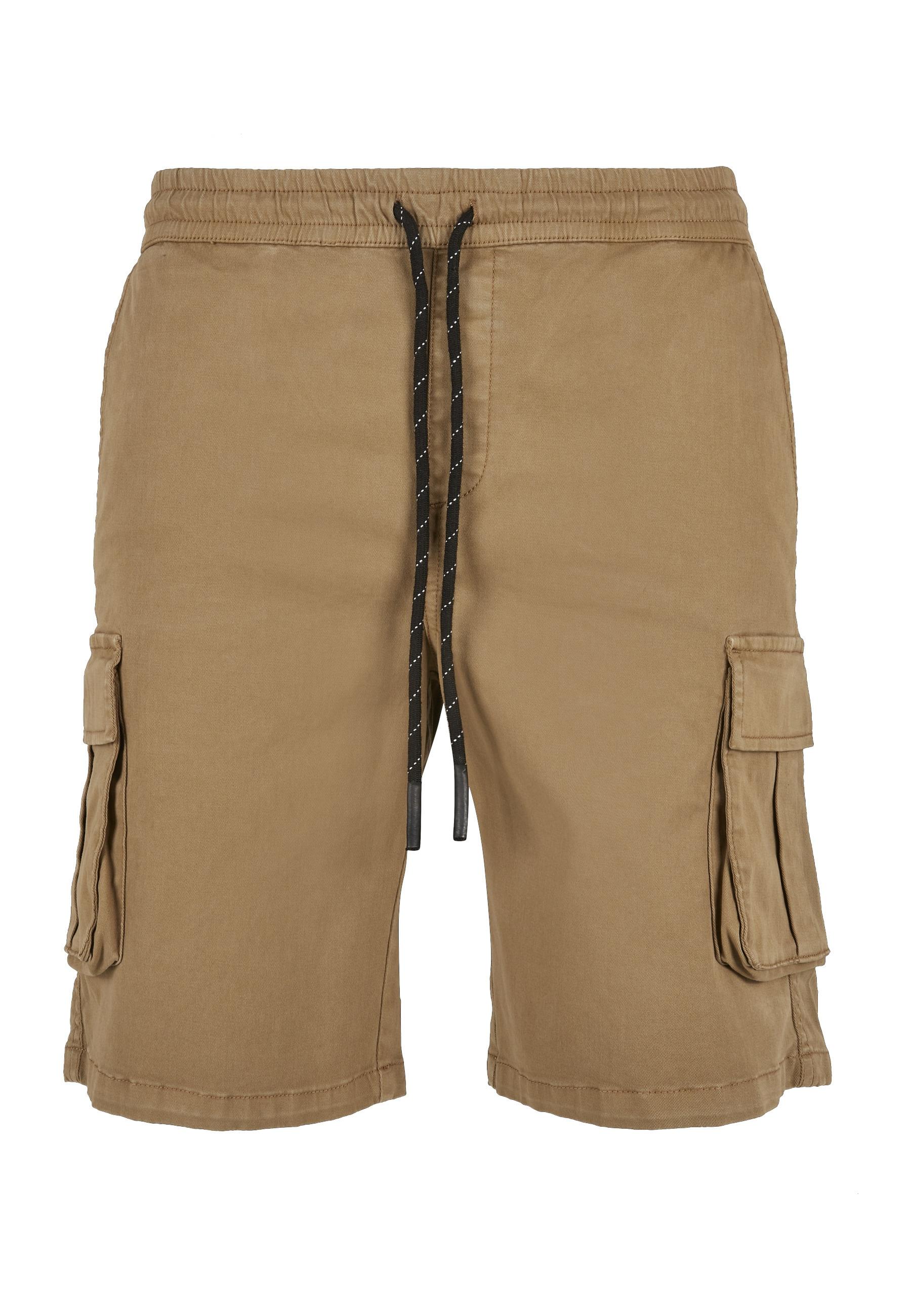 Stoffhose Urban Classics "Urban Classics Herren Drawstring Cargo Shorts", Herren, Gr. L, Us-GrößEn, Schwarzsand, 98% Baumwolle, 2% Elasthan, Unifarben, Normal, Hosen Stoffhose