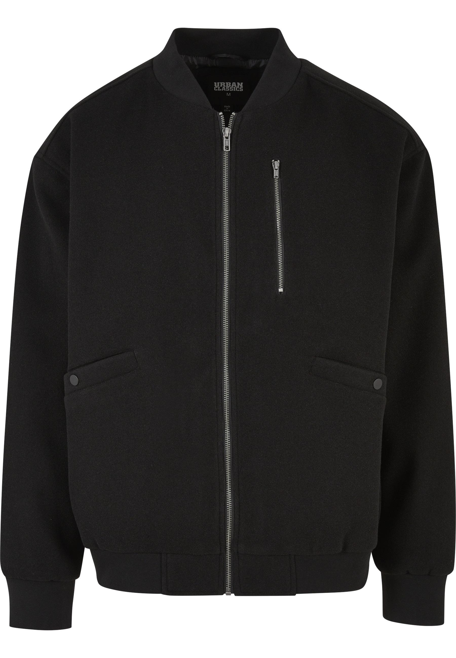 Bomberjacke Urban Classics "Urban Classics Herren Bomber Blouson", Herren, Gr. S, Schwarz, 100% Polyester, Unifarben, Oversize, Rundhals, Jacken Bomberjacke