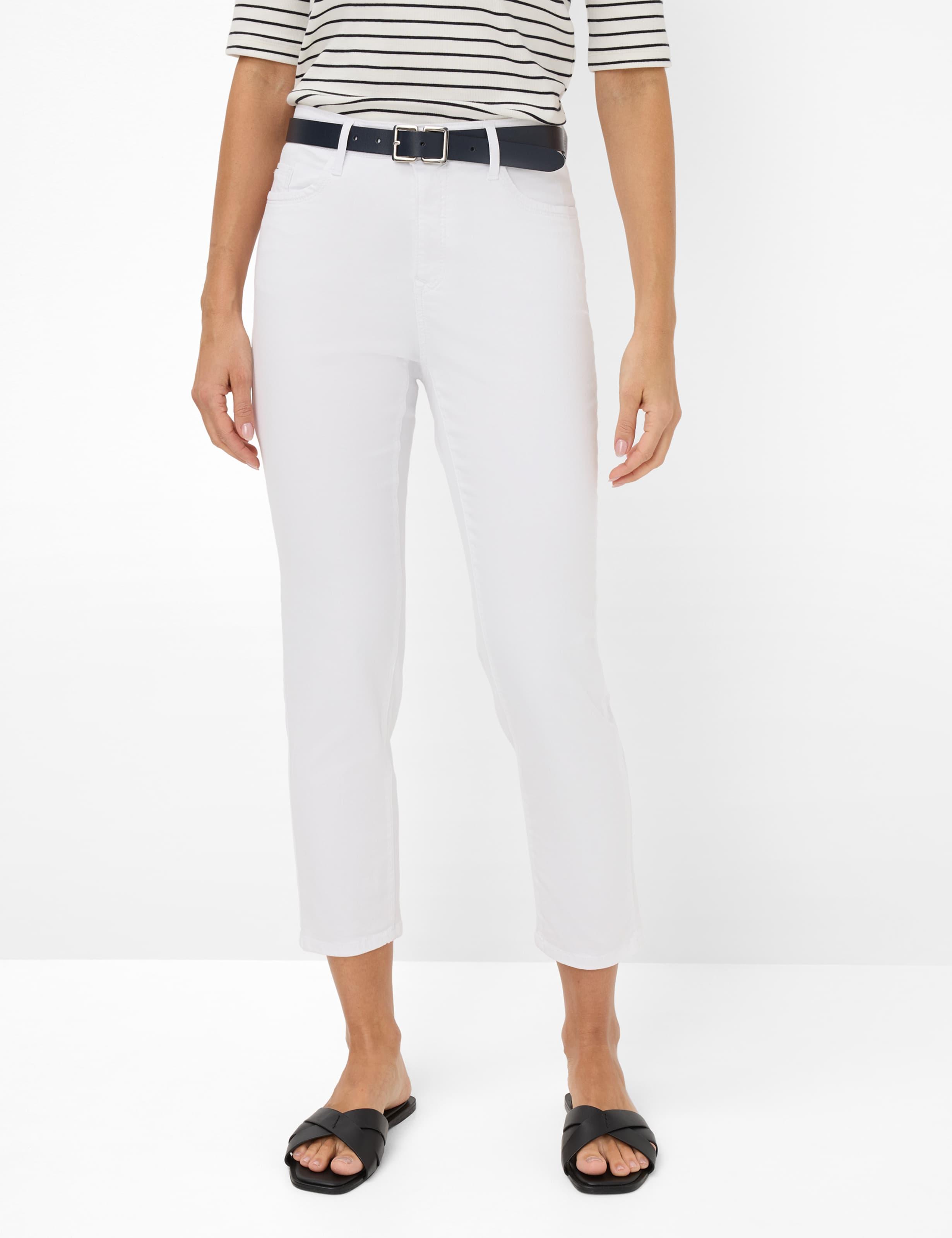 Brax Damen Five-Pocket-Hose Style Mary S White, Denim Weiß, Gr. 38