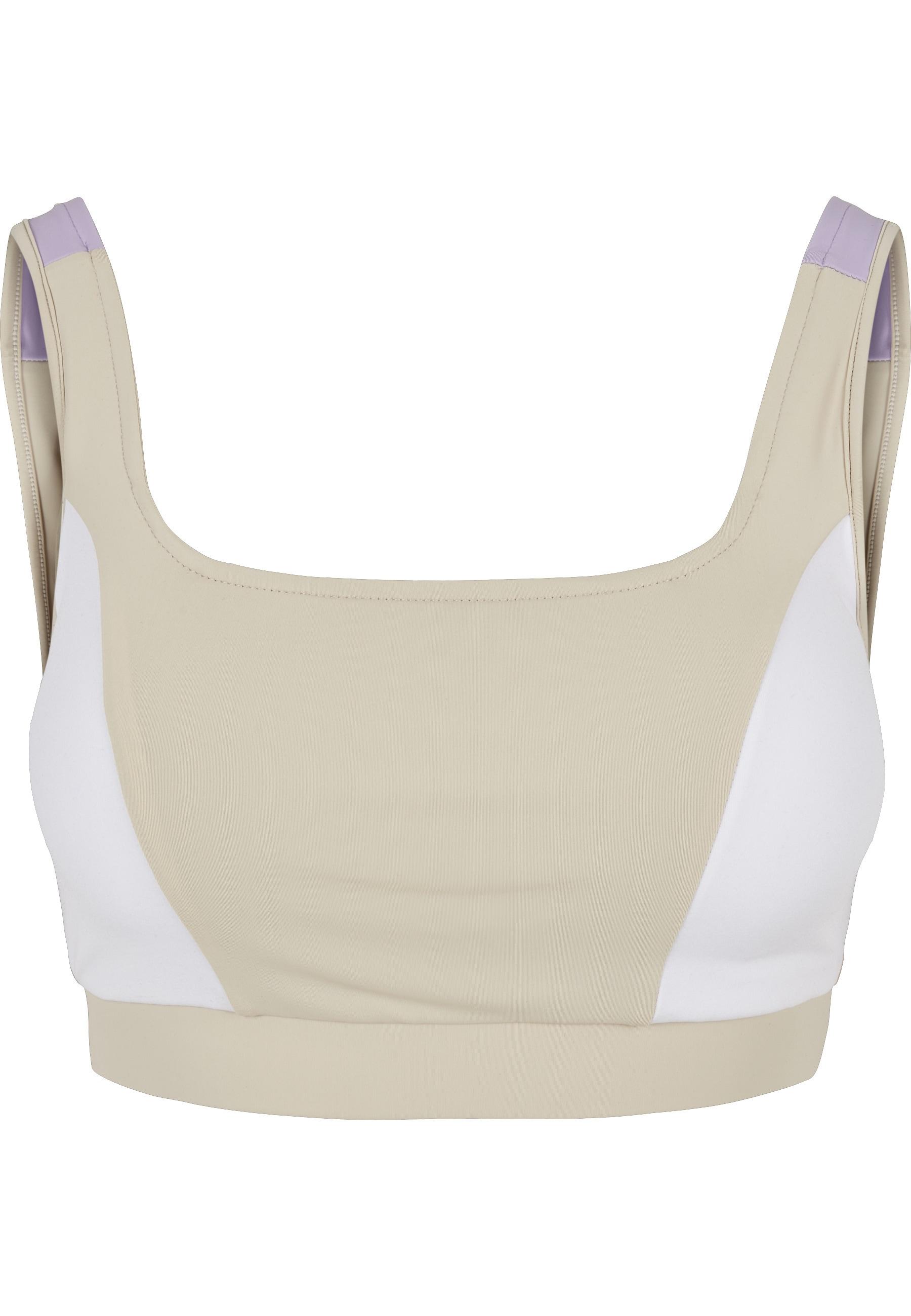 BüGel-Bh Urban Classics "Urban Classics Damen Ladies Color Block Bra", Damen, Gr. M, Cup 0, Softseagrass, Weiß, Lila, 80% Polyamid, 20% Elasthan, Bhs BüGel-Bh