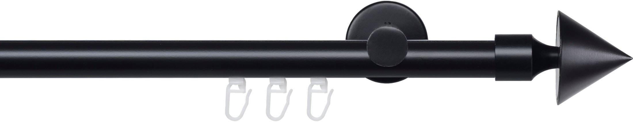 Gardinenstange LIEDECO "Innenlaufgarnitur 20 mm Blues Kegel" Gr. 3, schwarz, L:200cm Ø:2mm, Eisen, Gardinenstangen, Gardinenstange, Gardinenstange Komplett