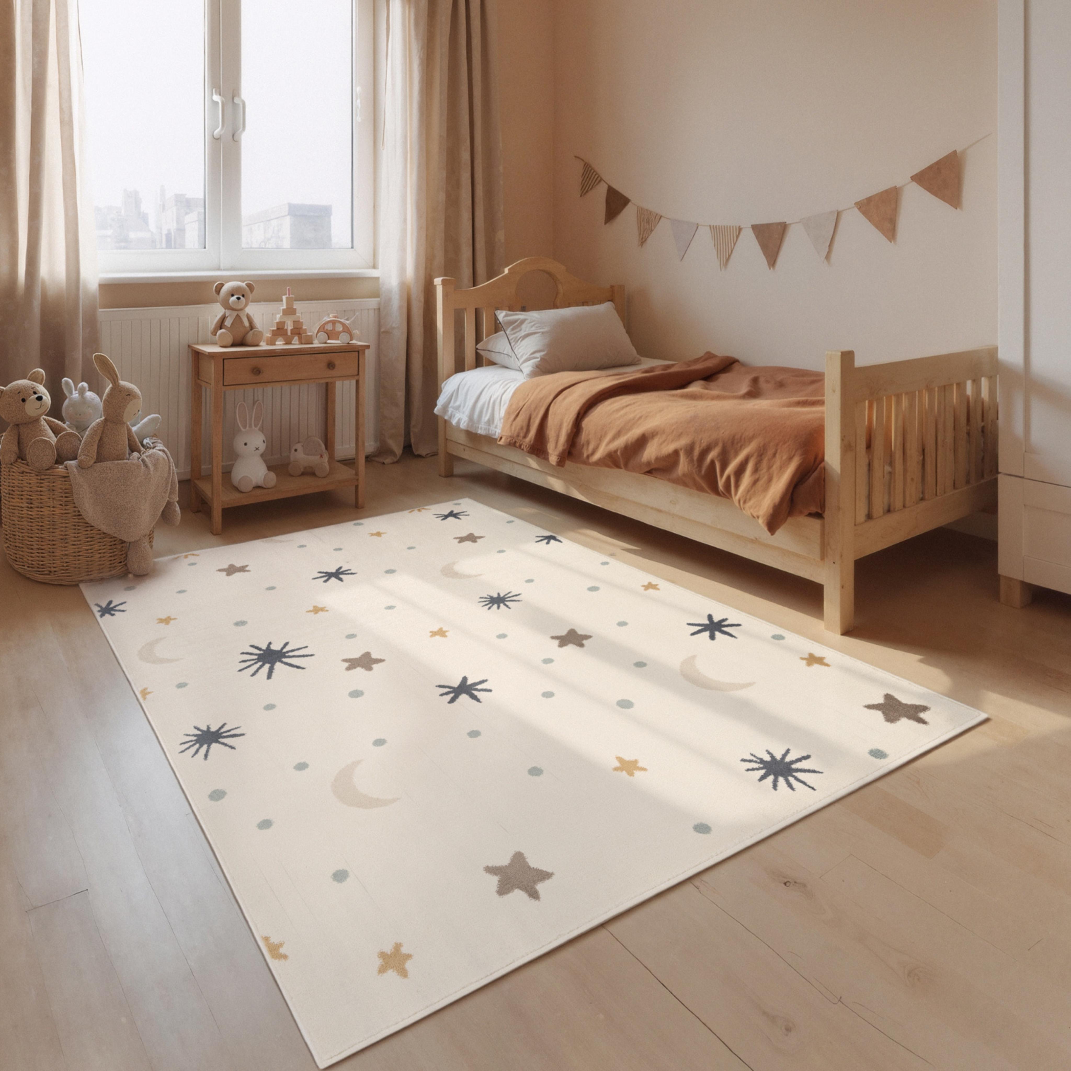 Kinderteppich HANSE HOME "Moony", creme multifarben, B:160cm H:10mm L:235cm, Polypropylen, Teppiche, Kinderteppich, Pflegeleicht, Weich, Kinderzimmer, Spielteppich, Spielunterlage