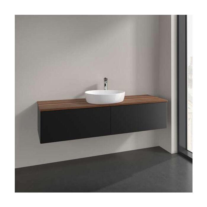 Villeroy Und Boch Antao Waschtisch-Unterschrank K36012PD 160X36X50Cm, Waschbeckenplattenfarbe Warm Walnut, Black Matt Lacquer