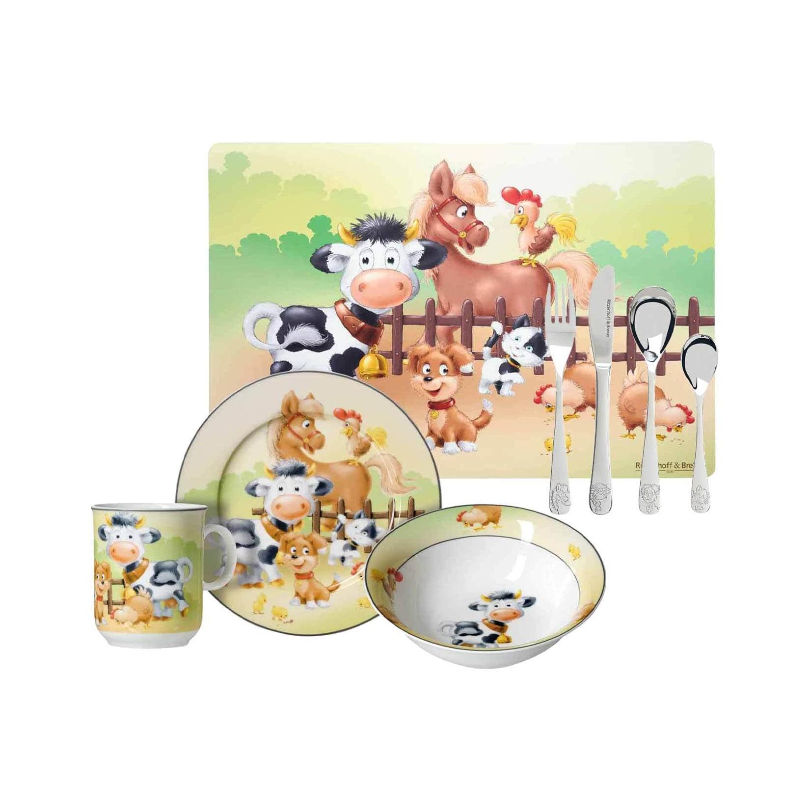 Ritzenhoff & Breker Kindergeschirr mit Platzset & Besteck Hoftiere