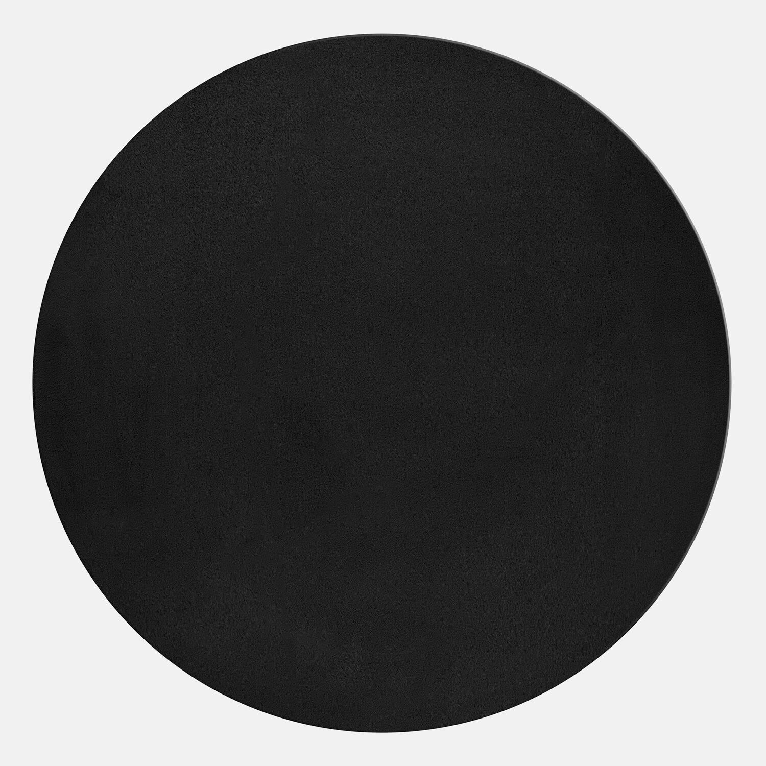 Hochflorteppich Pouffy Schwarz ø Ca. 200Cm