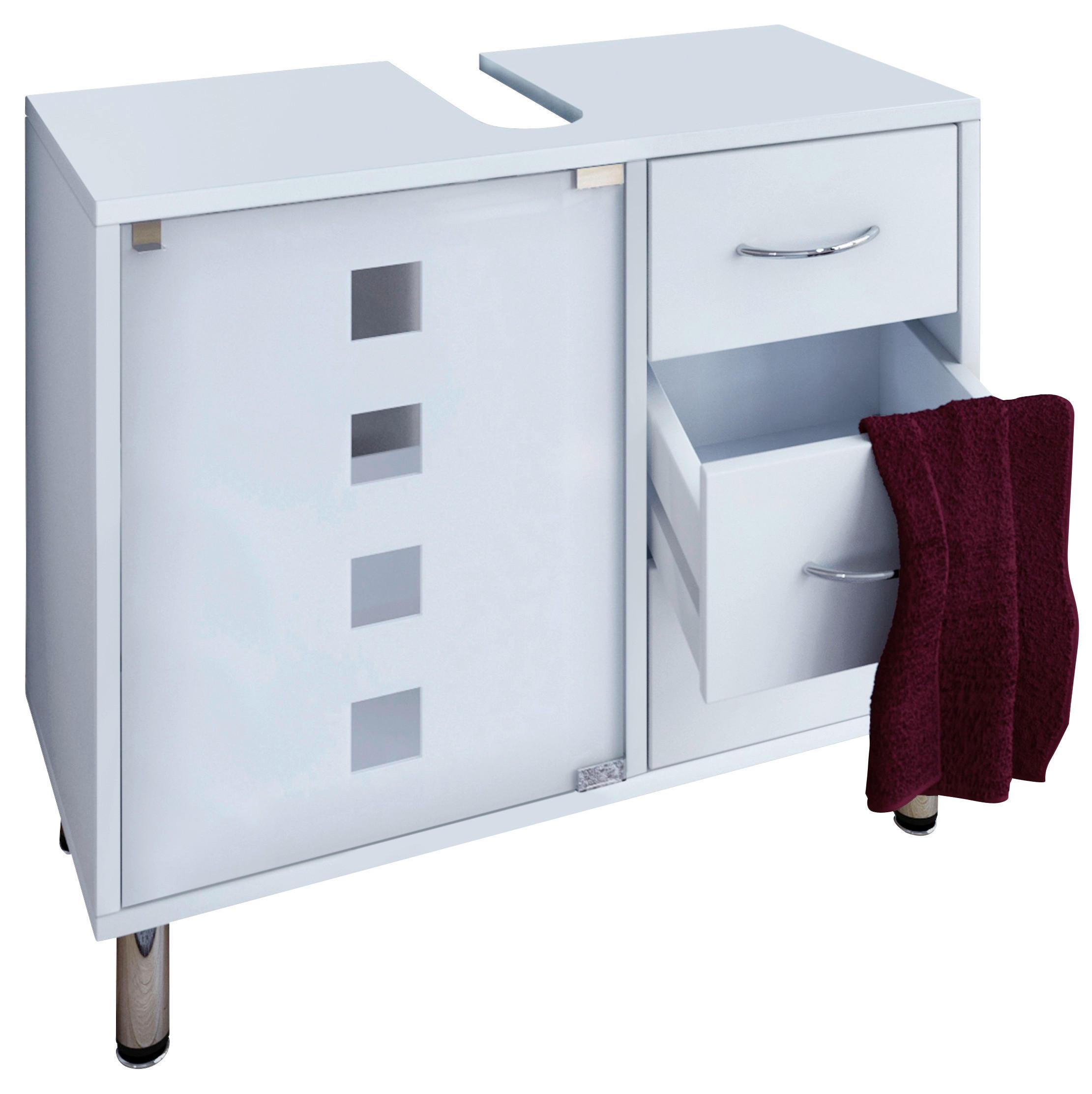Waschbeckenunterschrank Darola GlastüR Ca. 67X58 Cm Weiß