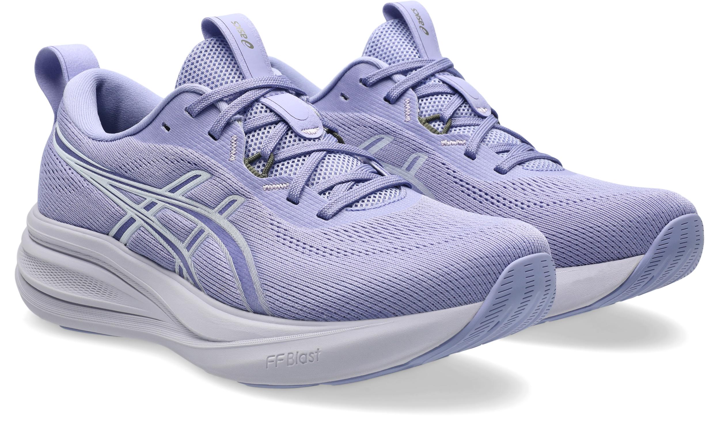 Laufschuh asics "GEL-PULSE 17", Damen, Gr. 39,5, Blaubell, Weiß, Synthetik, Schuhe Laufschuh, FüR StraßE Und Fitnessstudio, Mit FF Blast DäMpfung