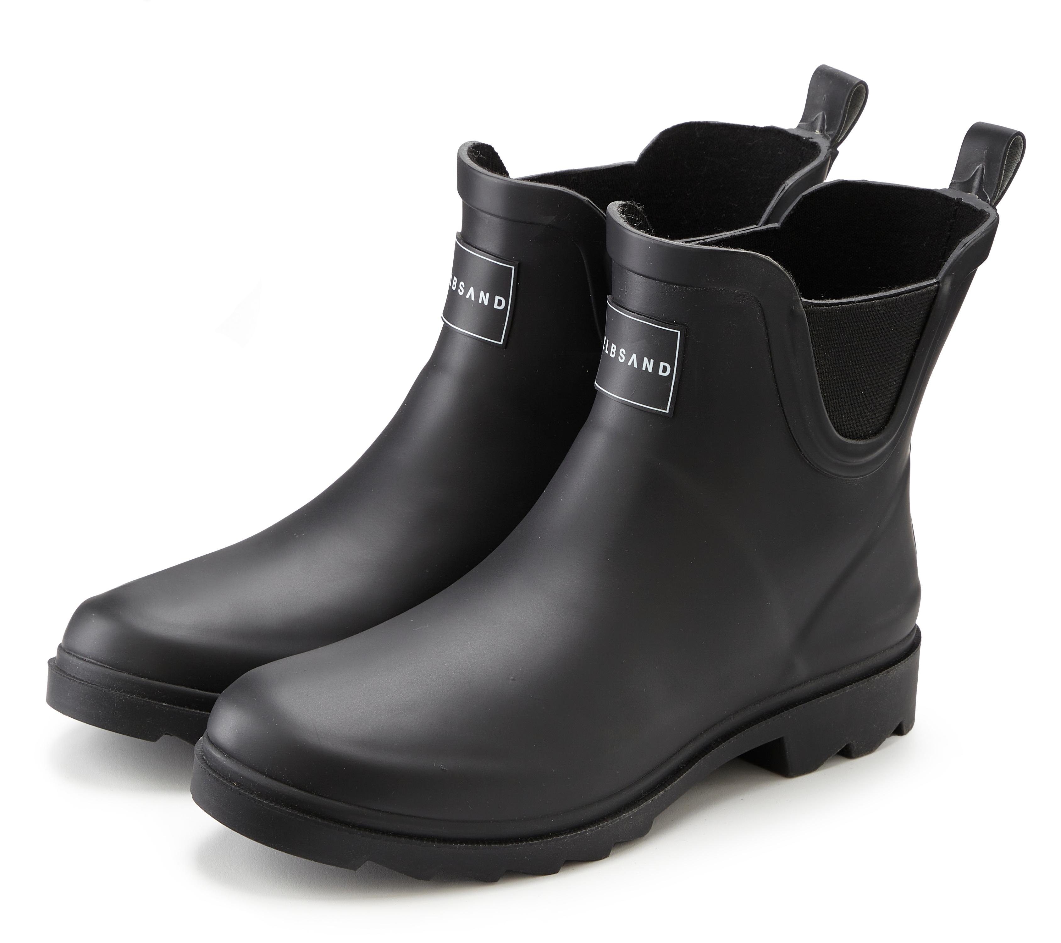 Gummistiefelette Elbsand "Boots, Gummistiefel, Schlupfstiefel", Damen, Gr. 40, Schwarz, Obermaterial: 100% Synthetik. Decksohle: 100% Textilmaterial. Futter: 100% Textilmaterial. Laufsohle: 100% Synthetik, Unifarben, Schuhe, Aus Wasserdichtem Material