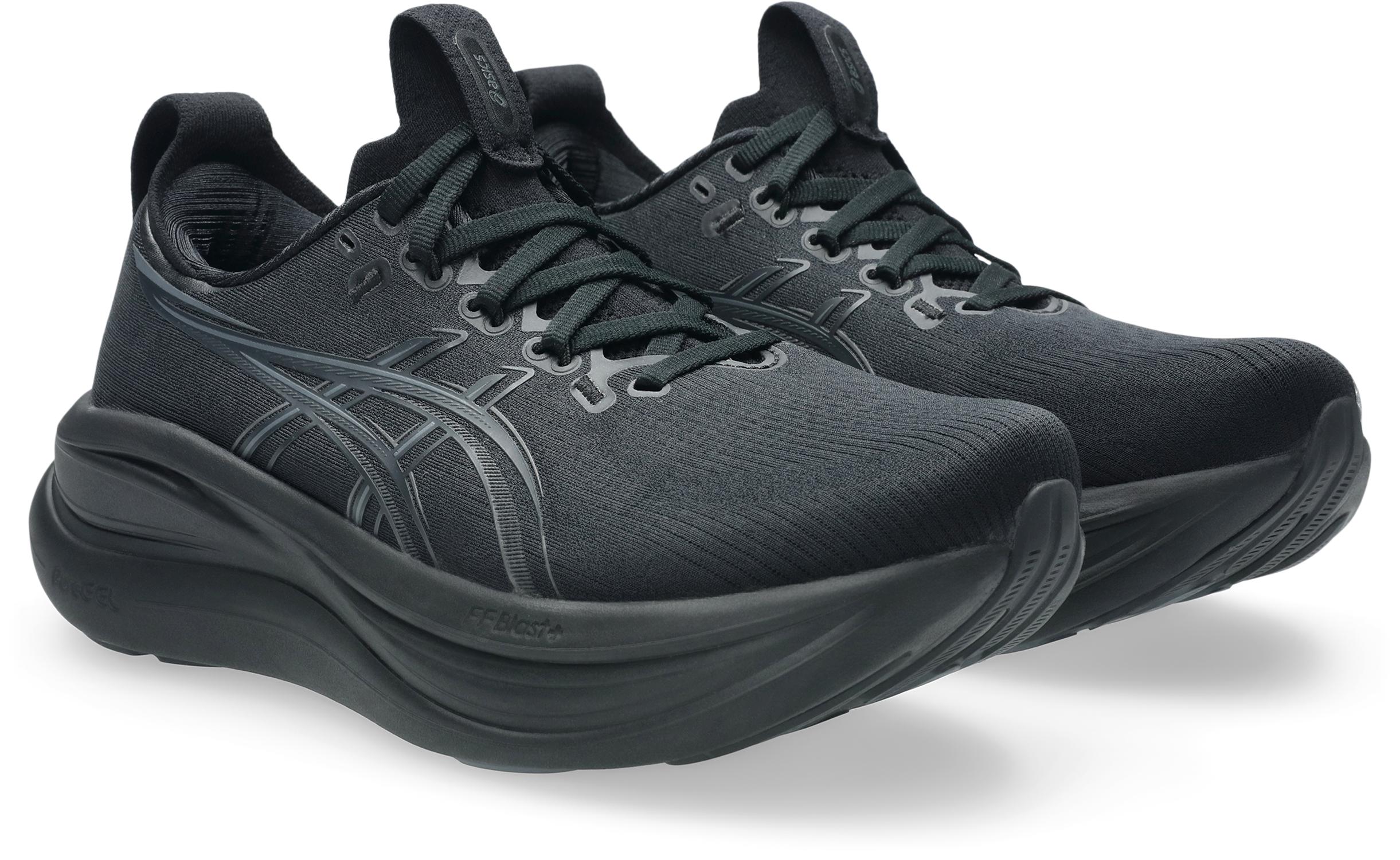 Laufschuh Asics "GEL-NIMBUS 28", Damen, Gr. 39, Schwarz, Graphite Grau, Synthetik, Schuhe Laufschuh, FüR Erwachsene, Mit Leicht Profiliertem Laufsohlenprofil