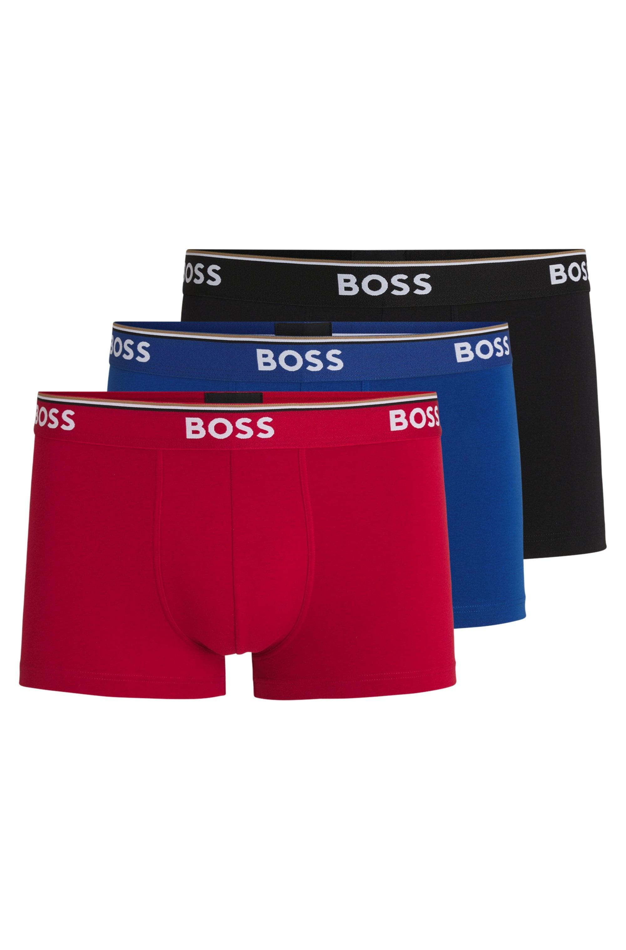 Trunk Boss "Trunk 3 Pack", Herren, Gr. M (50), 3 Stk., Bunt, Jersey, Obermaterial: 95% Baumwolle, 5% Elasthan, KöRpernah, Unterhosen, Boss Schriftzug Auf Dem Bund, Topseller