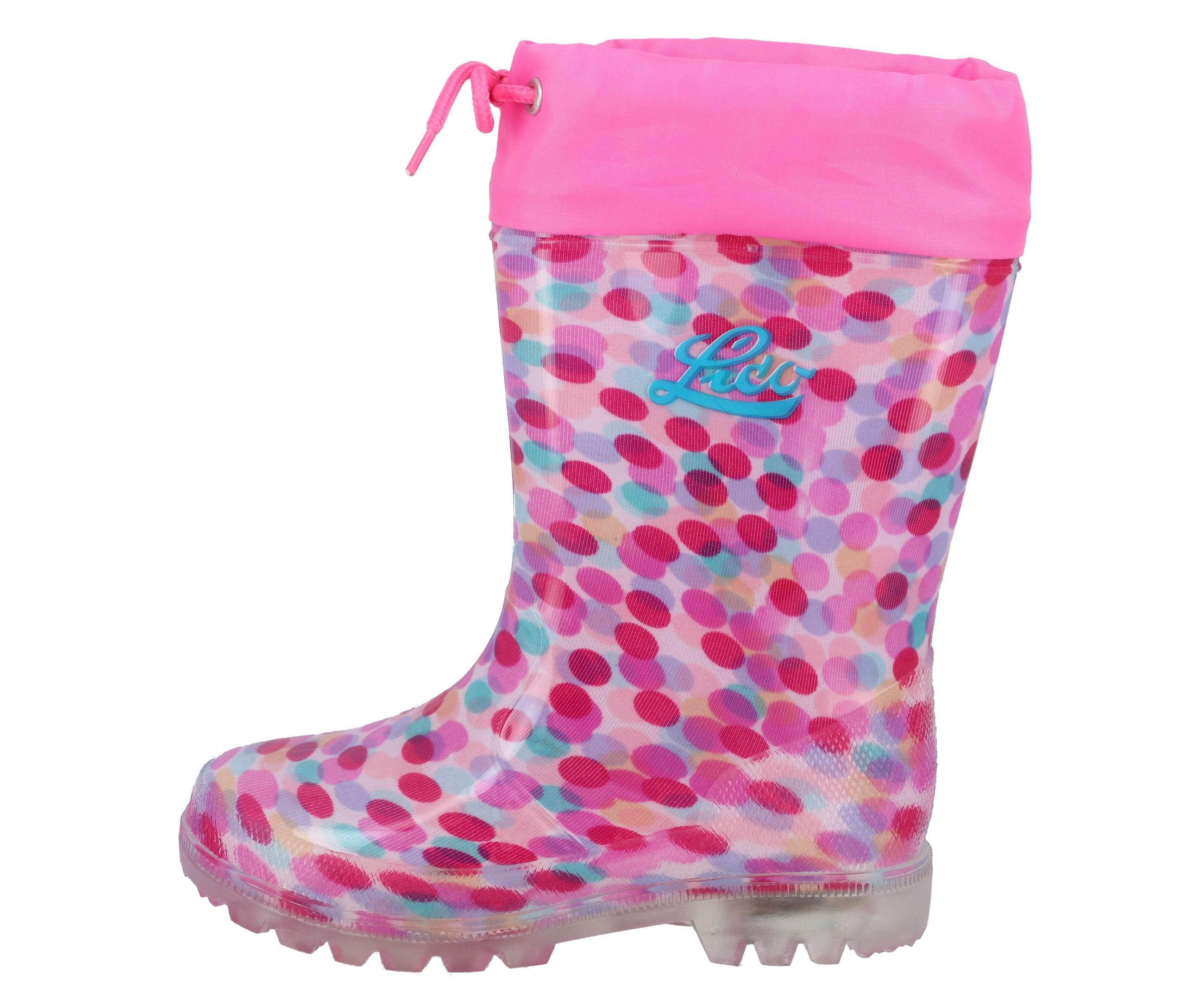 Gummistiefel LICO "Stiefel Power Blinky", Mädchen, Gr. 29, rosa, Synthetik, Schuhe Gummistiefel