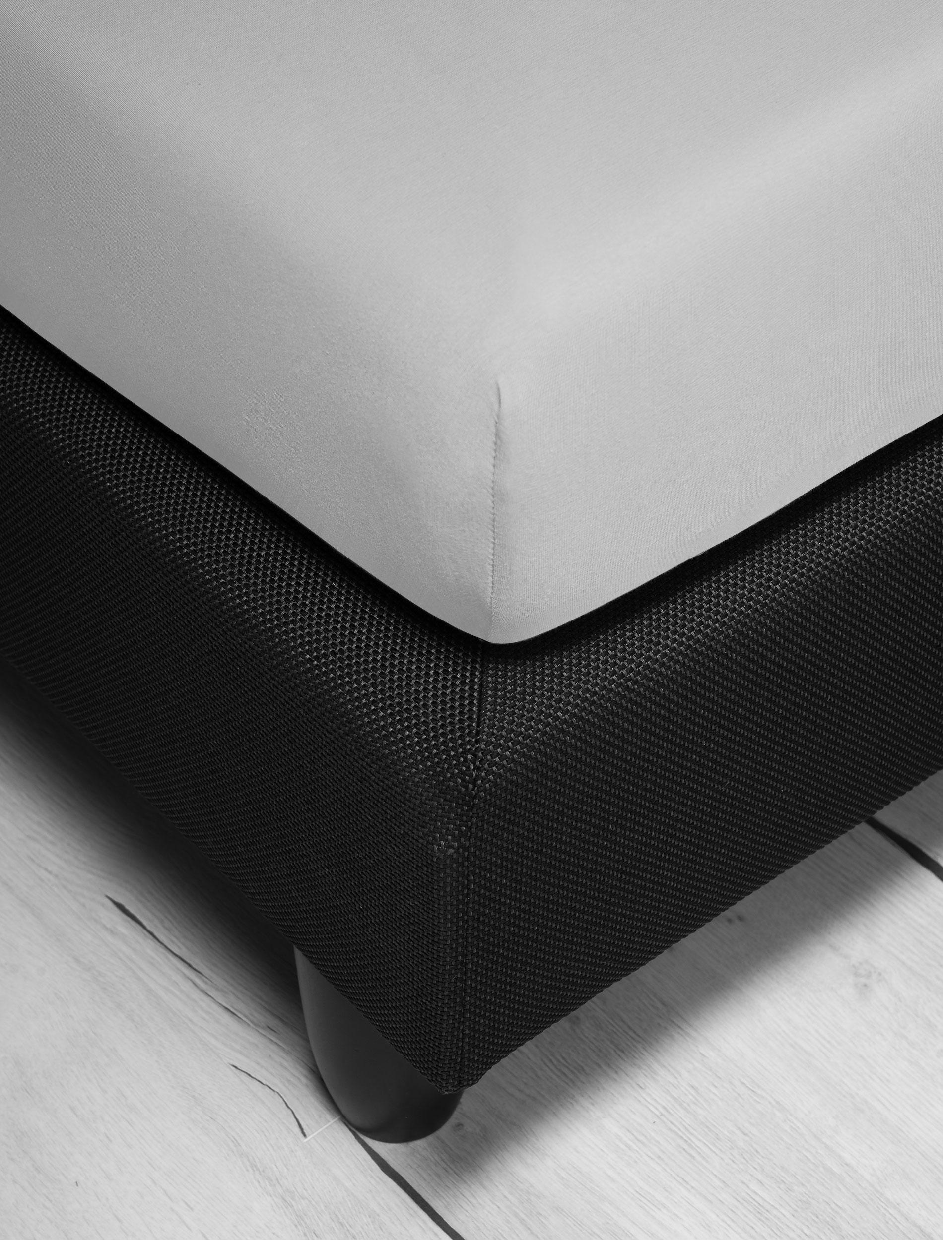 Spannbettlaken IRISETTE "Jupiter 8", grau (hellgrau), L:200cm, Mako-Jersey, Obermaterial: 100% Baumwolle, Bettlaken, Spannbettlaken, aus Baumwolle, für Matratzen bis 25 cm Höhe, Bettlaken, Spannbetttuch