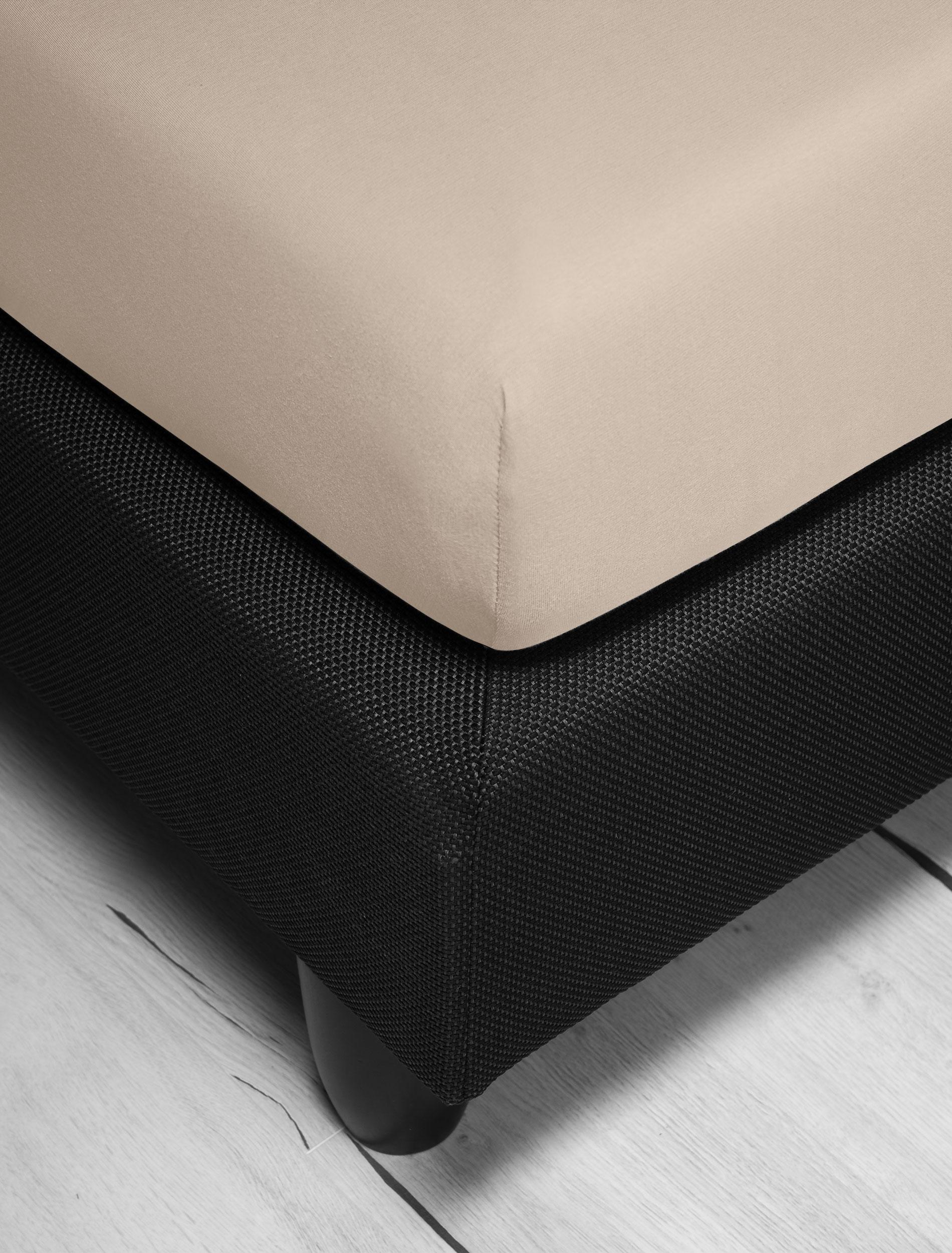 Spannbettlaken IRISETTE "Jupiter 8", beige (creme), L:200cm, Mako-Jersey, Obermaterial: 100% Baumwolle, Bettlaken, Spannbettlaken, aus Baumwolle, für Matratzen bis 25 cm Höhe, Bettlaken, Spannbetttuch