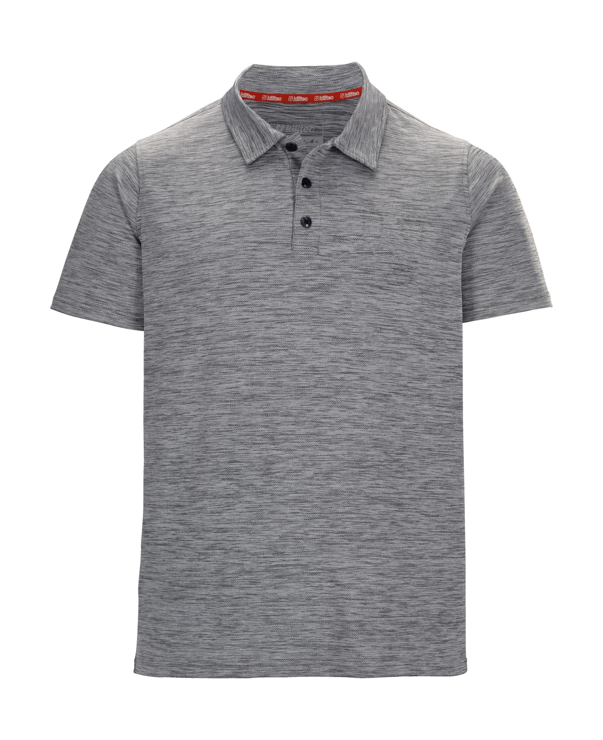 Poloshirt KILLTEC "MN PL SHRT", Herren, Gr. 3XL, grau (anthra), Obermaterial: 94% Polyester, 6% Elasthan, Shirts Poloshirt, Feuchtigkeitstransportierendes, schnelltrocknendes Melange-Poloshirt