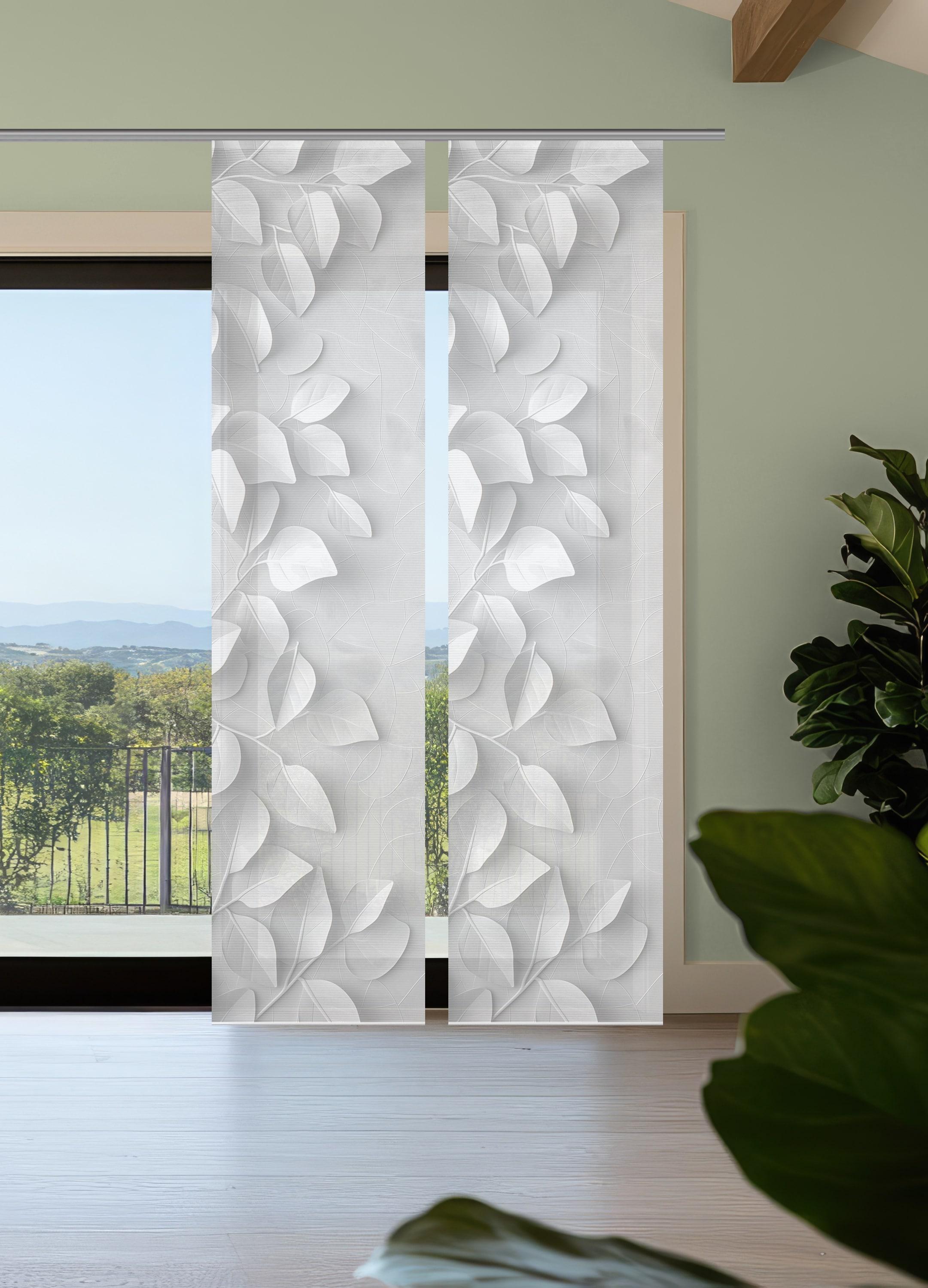 Schiebegardine VISION S "RIXA", grau, B:60cm H:260cm, Polyester, Gardinen, Schiebegardine, Schiebevorhang,Bambusoptik,Digitaldruck,SET