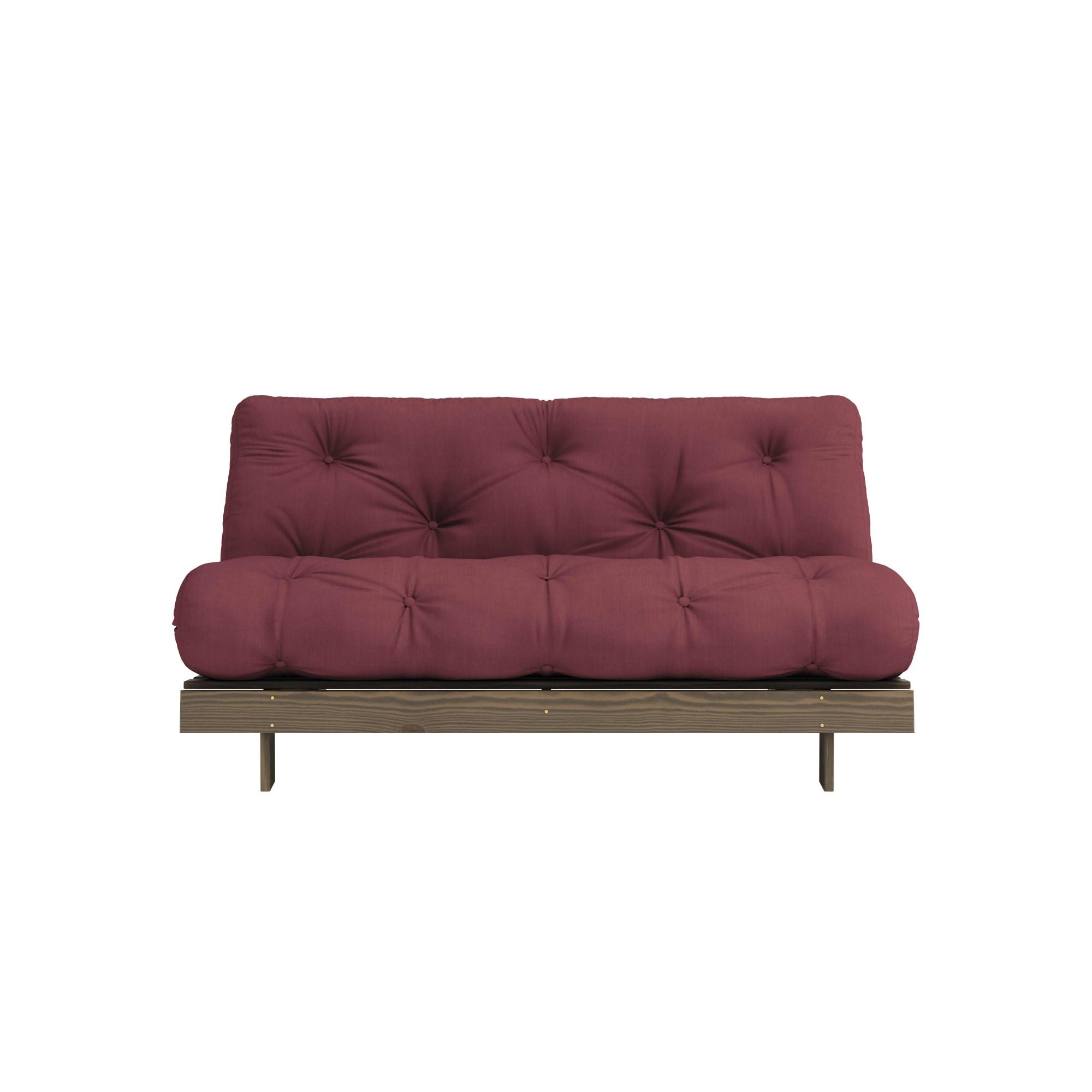 Daybett KARUP DESIGN "Roots Sofa Bed, Schlafsofa, Daybett, Bettfunktion, FSC-Massivholz", rot (bordeaux), B:160cm H:85cm, Bezug: 80% Baumwolle, 20% Polyester, Daybetten, Daybett, Inkl. Futonmatratze. Mehrere Größen & Farben, Made in Europe