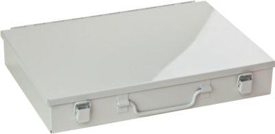 Sortimentskoffer Adb, Leer, 6-Fache Lange Einteilung, AbschließBar, Mit Griff, B 330 X T 230 X H 50 Mm, Stahl & Abs-Kunststoff, Lichtgrau RAL 7035