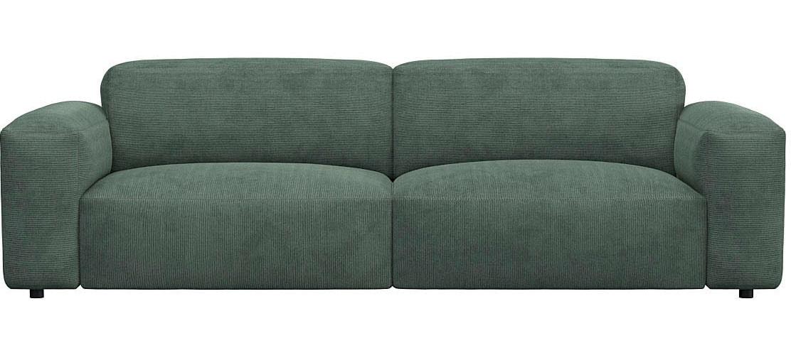 3-Sitzer FLEXLUX "Lucera Sofa, super bequem durch hochwertigen Sitzaufbau mit Kaltschaum", grün (dusty grün), B:252cm H:73cm T:102cm, 85% Polyester/15%Polyamide, Sofas, 3-Sitzer, modern & anschmiegsam, Designsofa