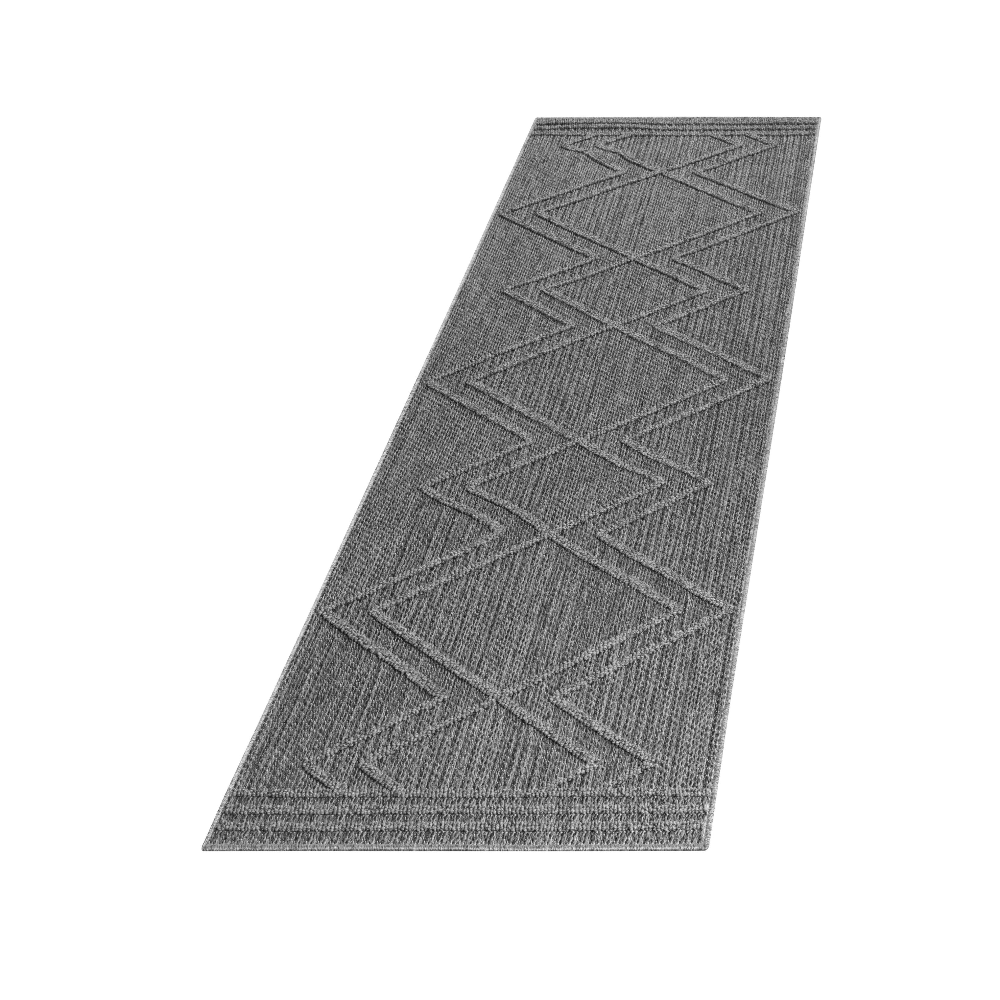 Outdoorteppich AYYILDIZ TEPPICHE "PATARA 4954", grau, B:80cm H:8mm L:250cm, Polypropylen, Teppiche, Outdoorteppich, Läufer / Pflegeleicht / Strapazierfähig / In- und Outdoor geeignet