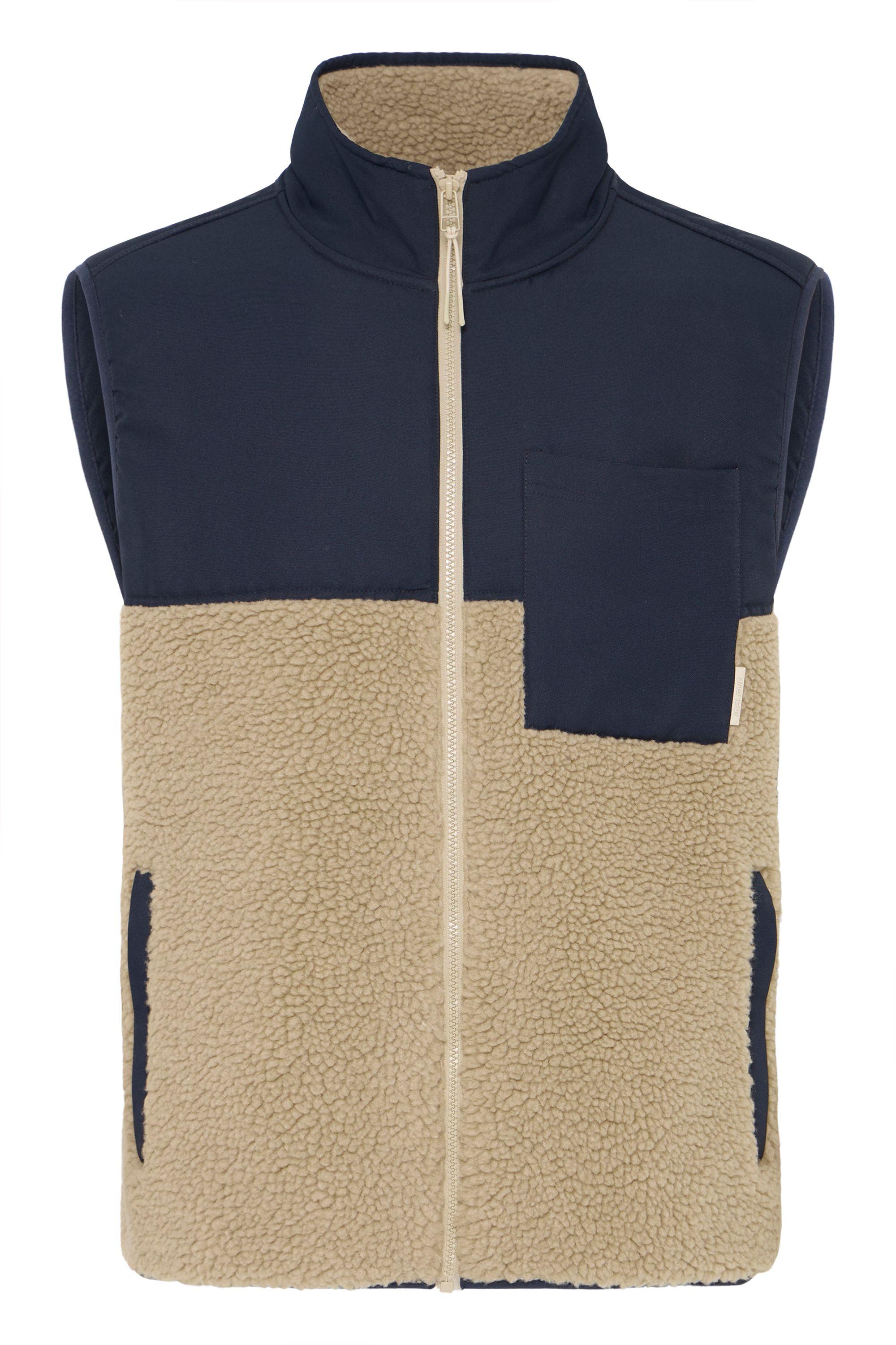 Plüschweste BLEND "Plüschweste BHERMIN", Herren, Gr. XL, blau (salute), Obermaterial: 100% Polyester PES., Westen Plüschweste