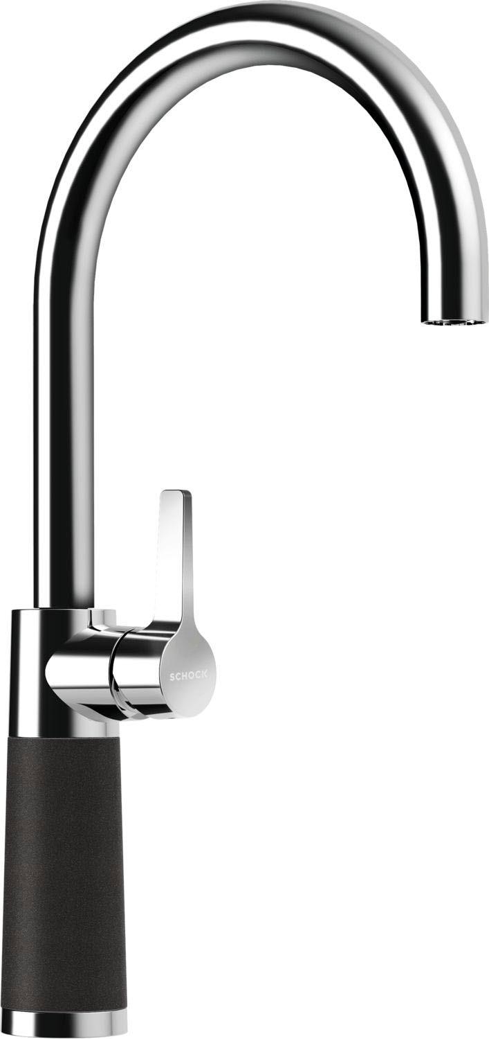 Küchenarmatur SCHOCK "SC-520 FA", schwarz (onyx), B:19cm H:39,2cm Ø:5,2cm, Messing, Armaturen, Küchenarmatur, Festauslauf, Schwenkbereich 360