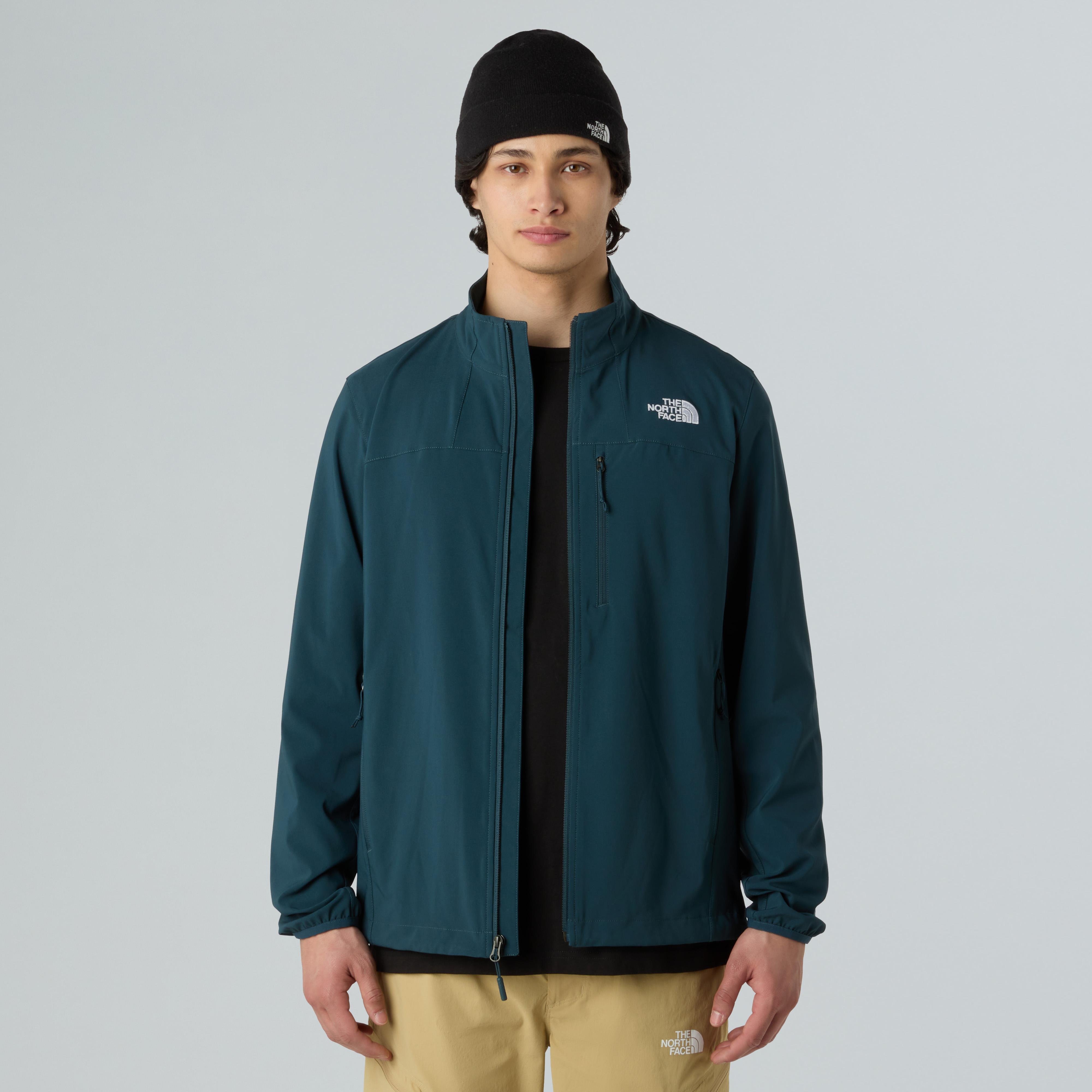Windbreaker THE NORTH FACE "Nimble", Herren, Gr. L, deep cypress, Obermaterial: 90% Polyester, 10% Elasthan, mit Gummizug, Jacken Windbreaker, sportlicher Stil, atmungsaktiv, leichtes Softshellmaterial