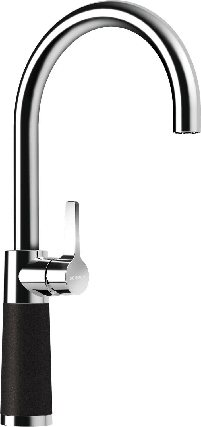 Küchenarmatur SCHOCK "SC-520 FA", schwarz (nero), B:19cm H:39,2cm Ø:5,2cm, Messing, Armaturen, Küchenarmatur, Festauslauf, Schwenkbereich 360