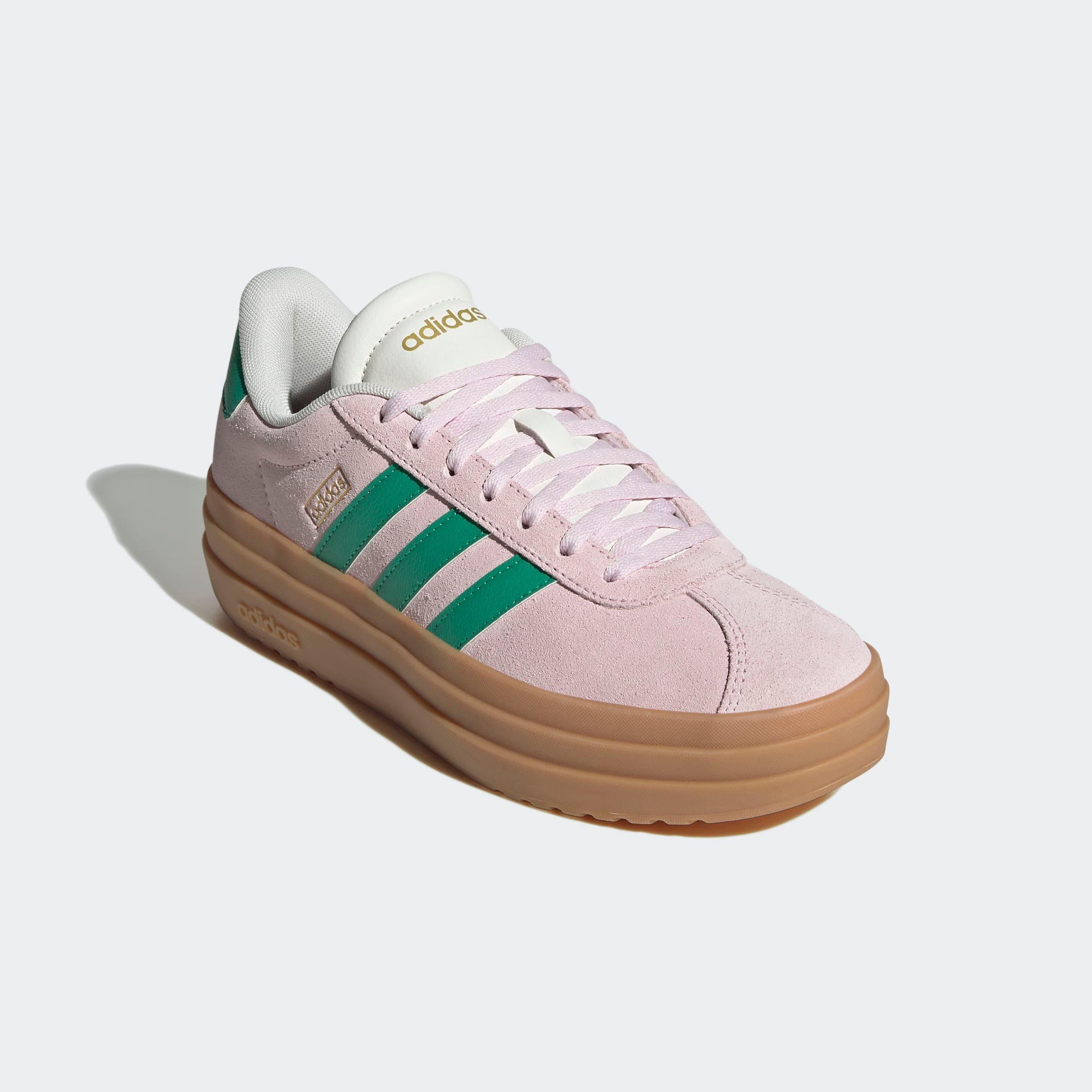 Plateausneaker Adidas Sportswear "Vl Court Bold", Damen, Gr. 39, Bunt (Clear Pink, Court GrüN, Core Weiß), Leder, Synthetik, Schuhe Plateausneaker, Inspiriert Vom Design Des Adidas Gazelle Bold, Topseller