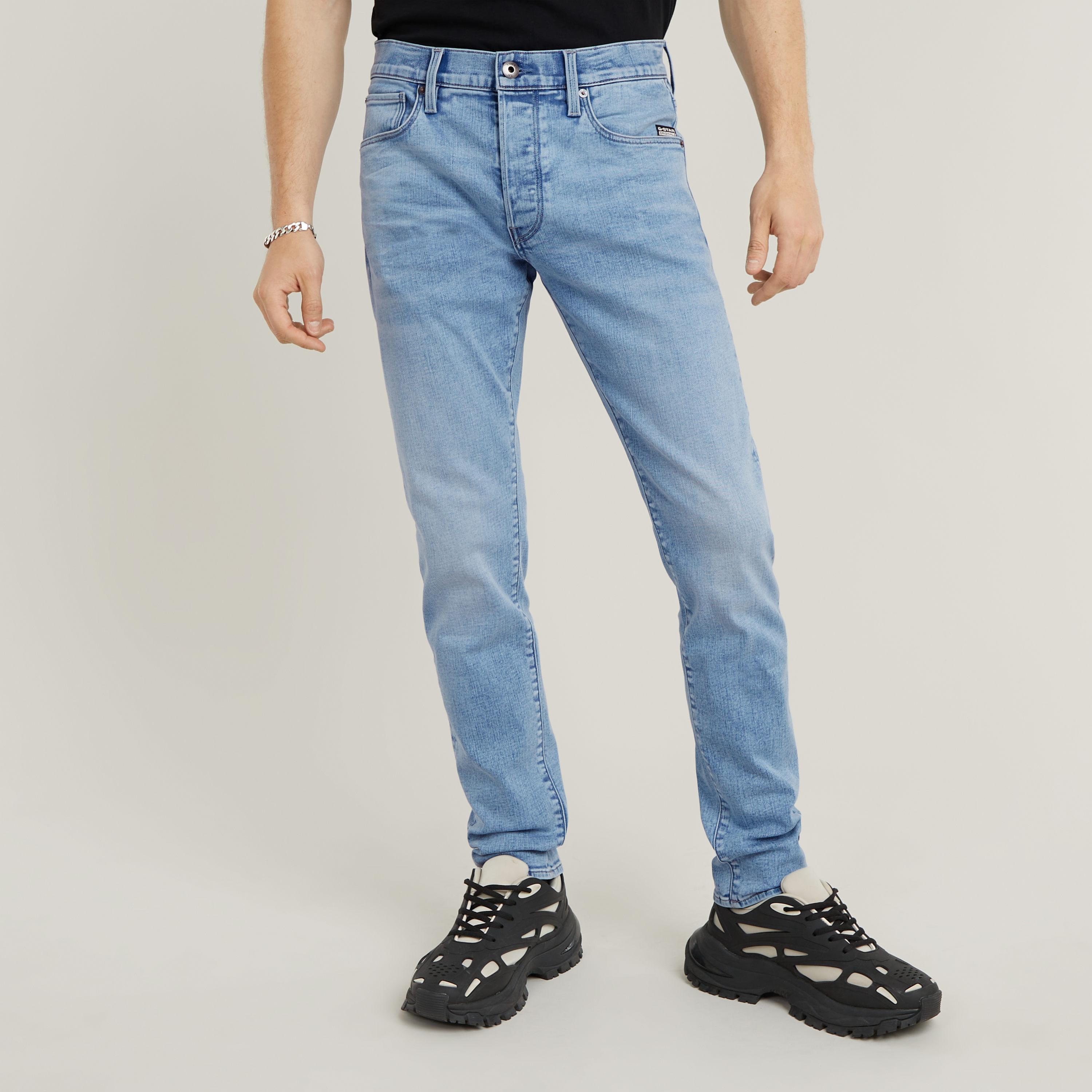 Slim-Fit-Jeans G-STAR "3301 Slim", Herren, Gr. 34, LäNge 34, Blau (Lt Aged), Denim/Jeans, Obermaterial: 92% Baumwolle, 7% Elastomultiester, 1% Sonstige Fasern, Slim Fit Lang, Jeans Slim-Fit-Jeans, Mit Toller Waschung Und Elasthan