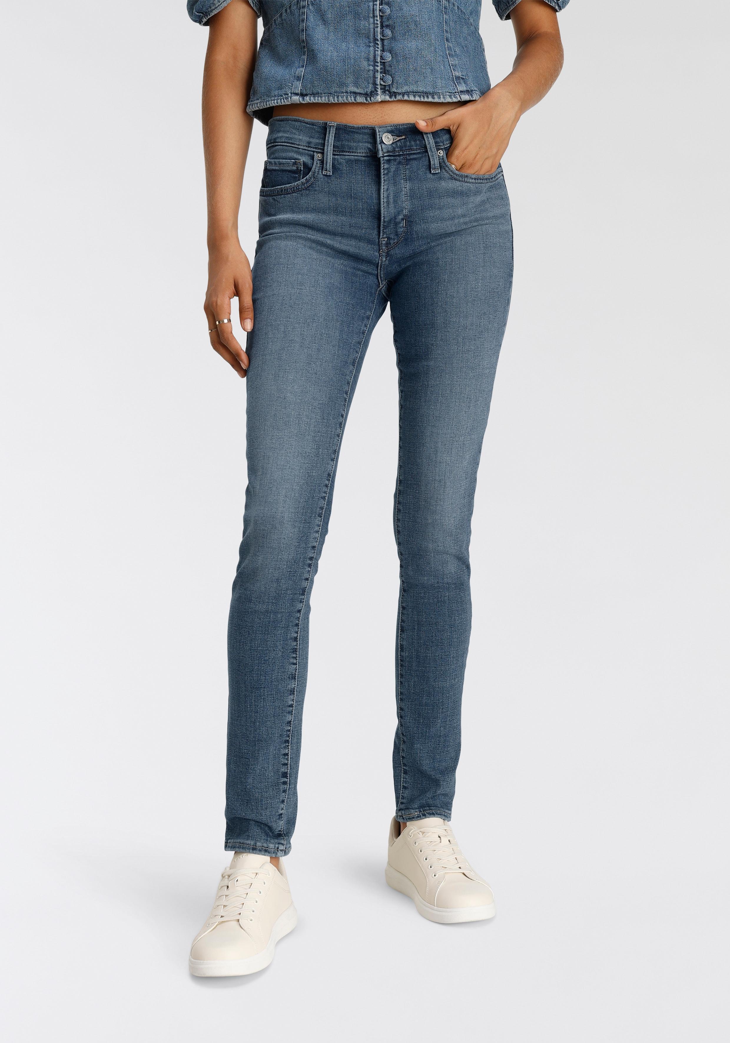 Slim-Fit-Jeans Levi's "311 Shaping Skinny", Damen, Gr. 32, LäNge 32, Blau (Mid, Blau, Denim), Denim/Jeans, Obermaterial: 60% Baumwolle, 23% Viskose, 16% Polyester, 1% Elasthan, Skinny Fit Lang, Jeans Slim-Fit-Jeans, Im 5-Pocket-Stil